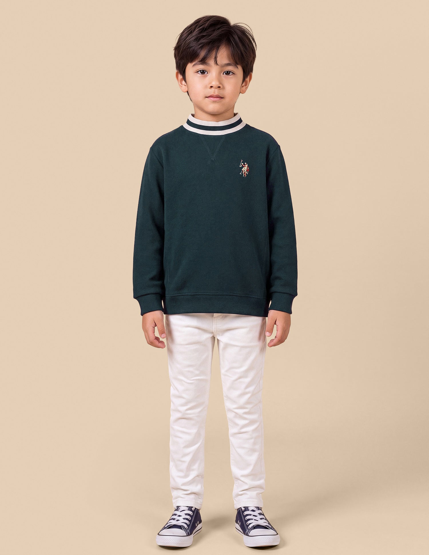 Solid Regular Fit Sweatshirt Navy - U.S. Polo Assn. India | Large