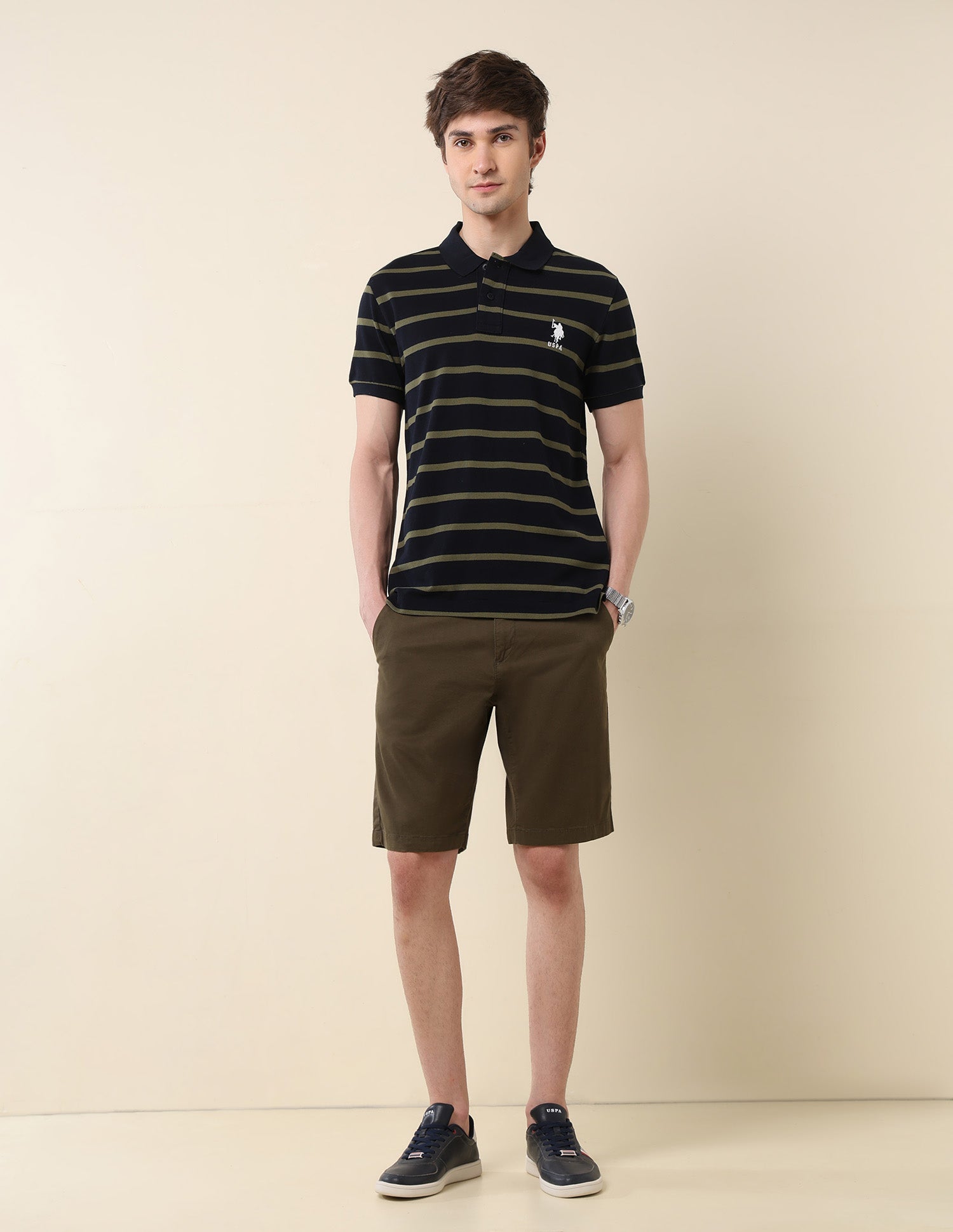 Horizontal Striped Classic Polo Shirt Navy - U.S. POLO ASSN. | Large