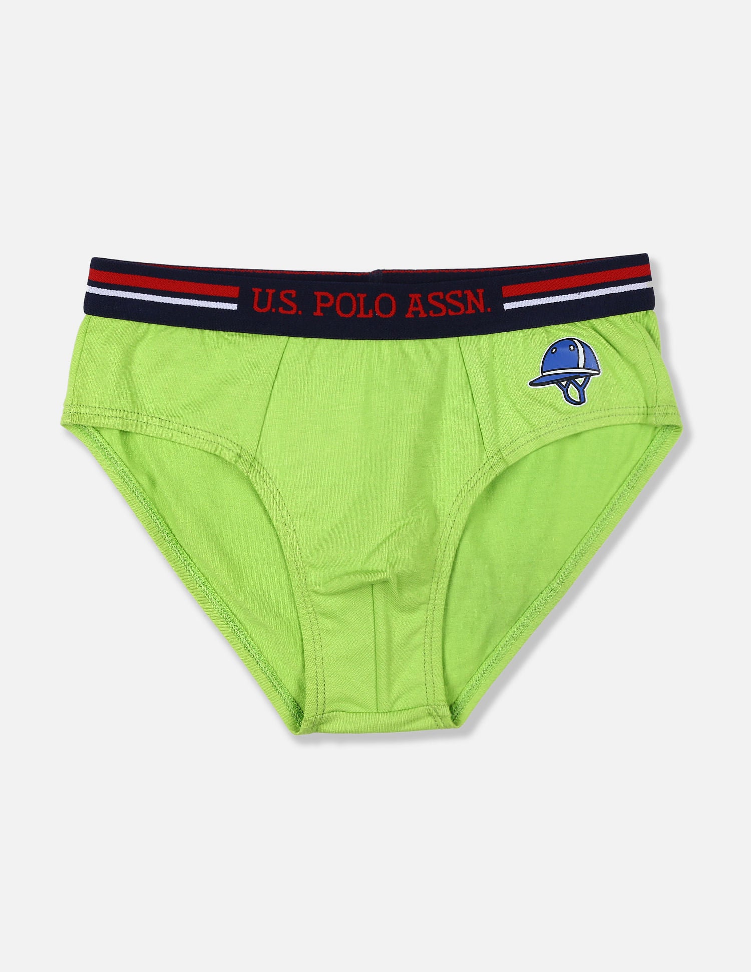 Mid Rise Cotton Spandex IKBB Briefs - Pack Of 3 Lime, Green and Orange - U.S. POLO ASSN. | Large