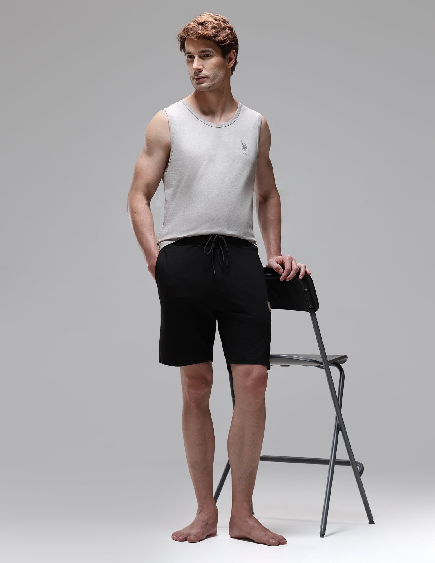 Cotton Rich OES11 Lounge Shorts Black - U.S. Polo Assn. India | Large