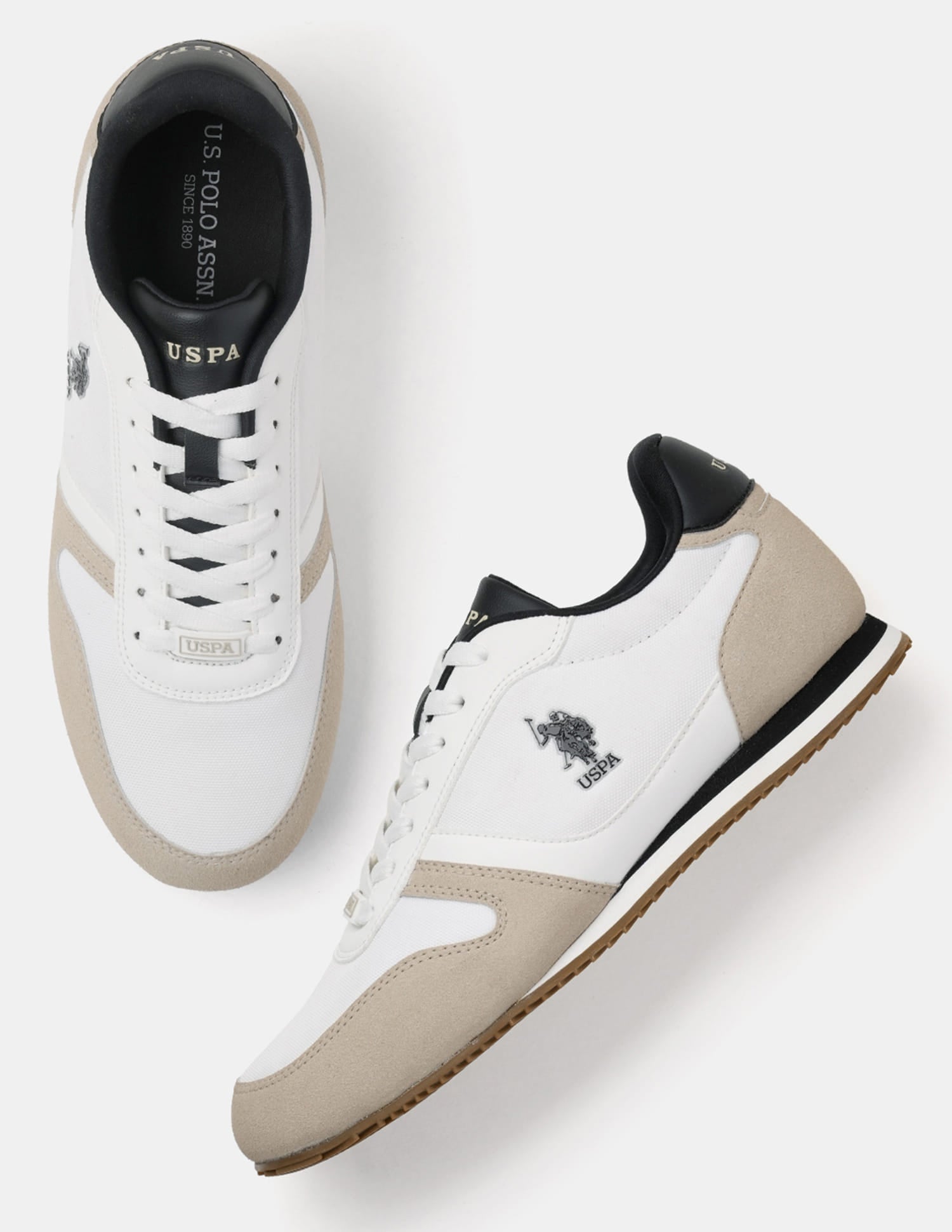 Clemt 4.0 Colourblocked Sneakers Beige - U.S. Polo Assn. India | Large