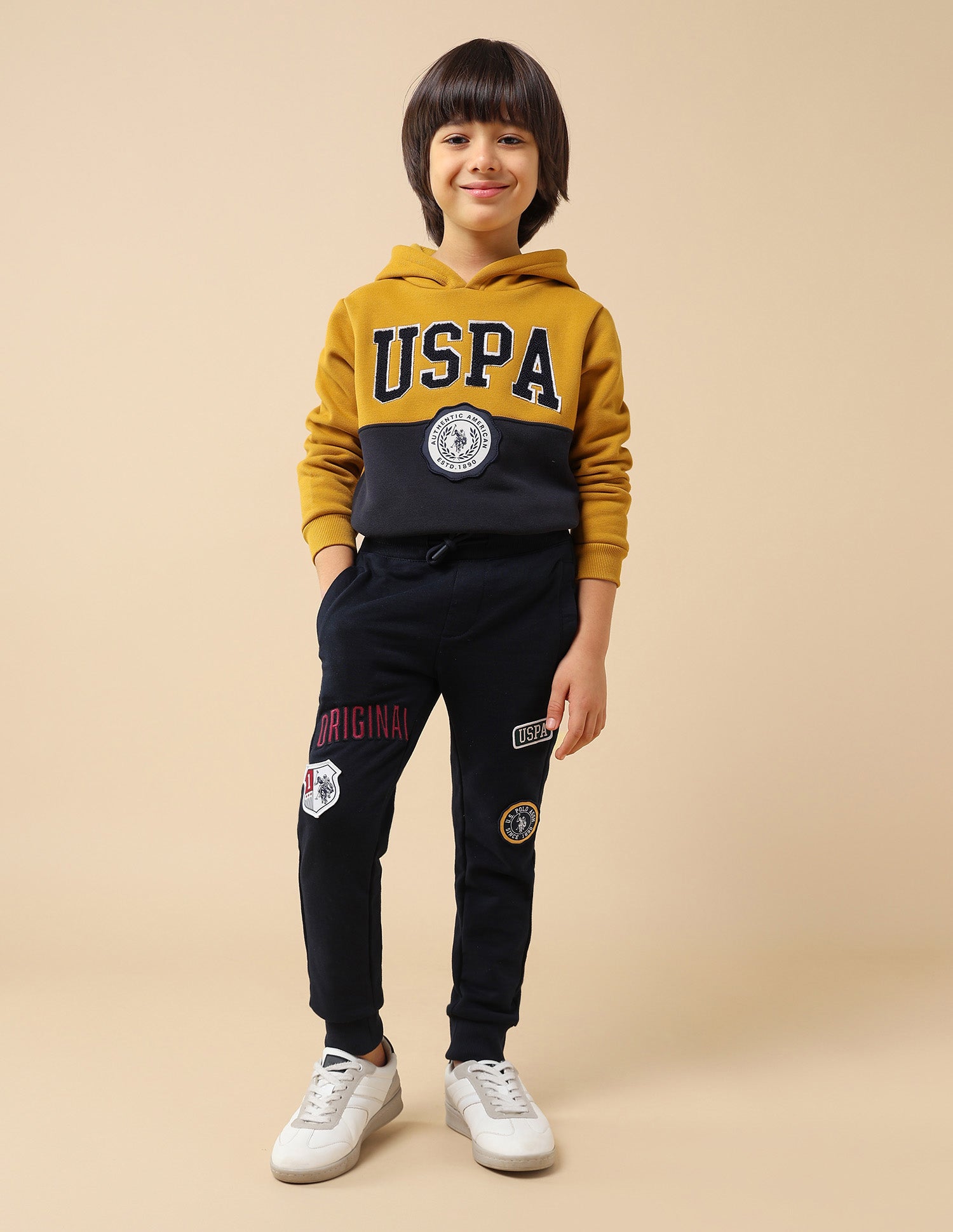 Boys Brand Appliqued Regular Fit Joggers Navy - U.S. POLO ASSN. | Large