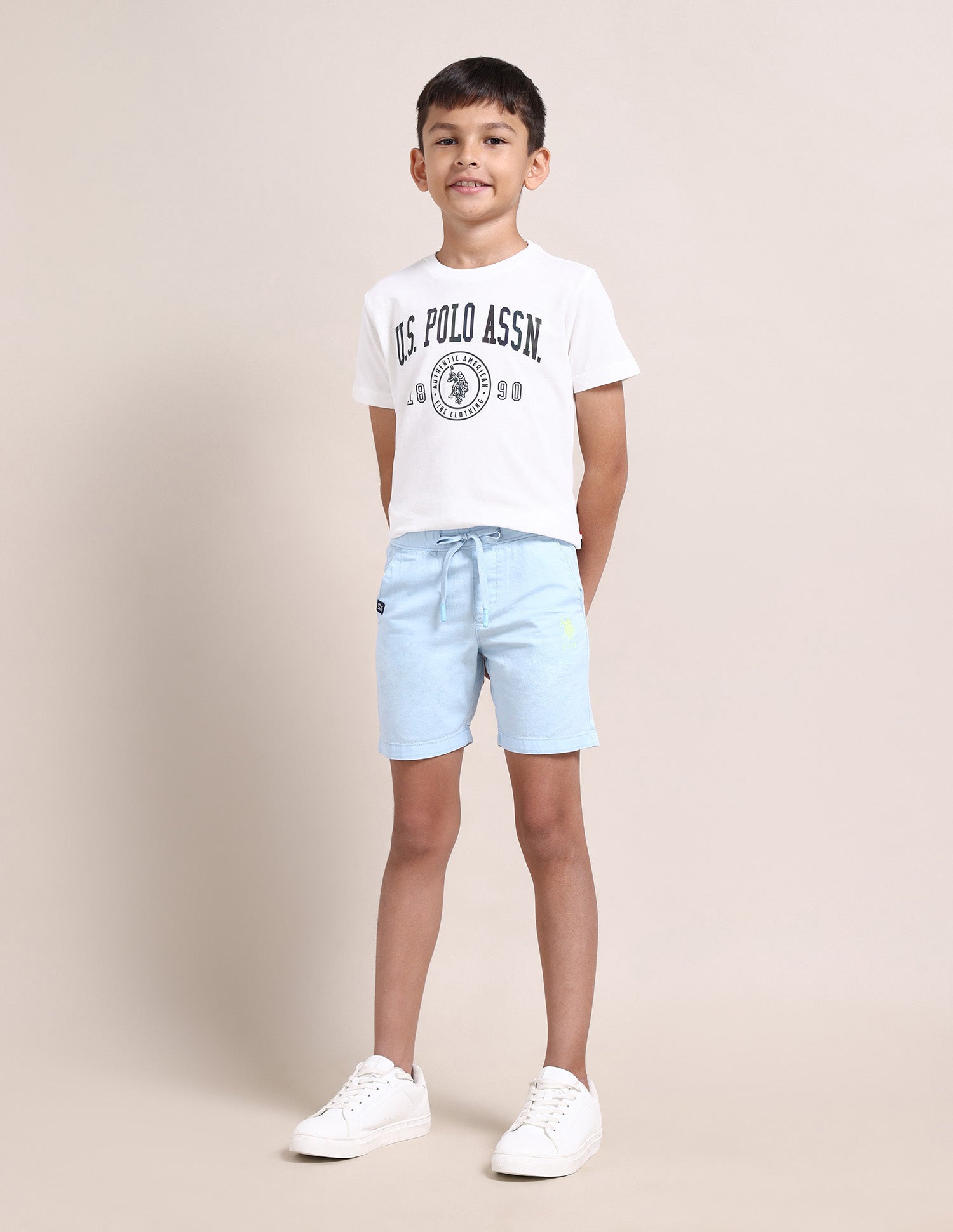 Boys Solid Twill Shorts Light Blue - U.S. POLO ASSN. | Large