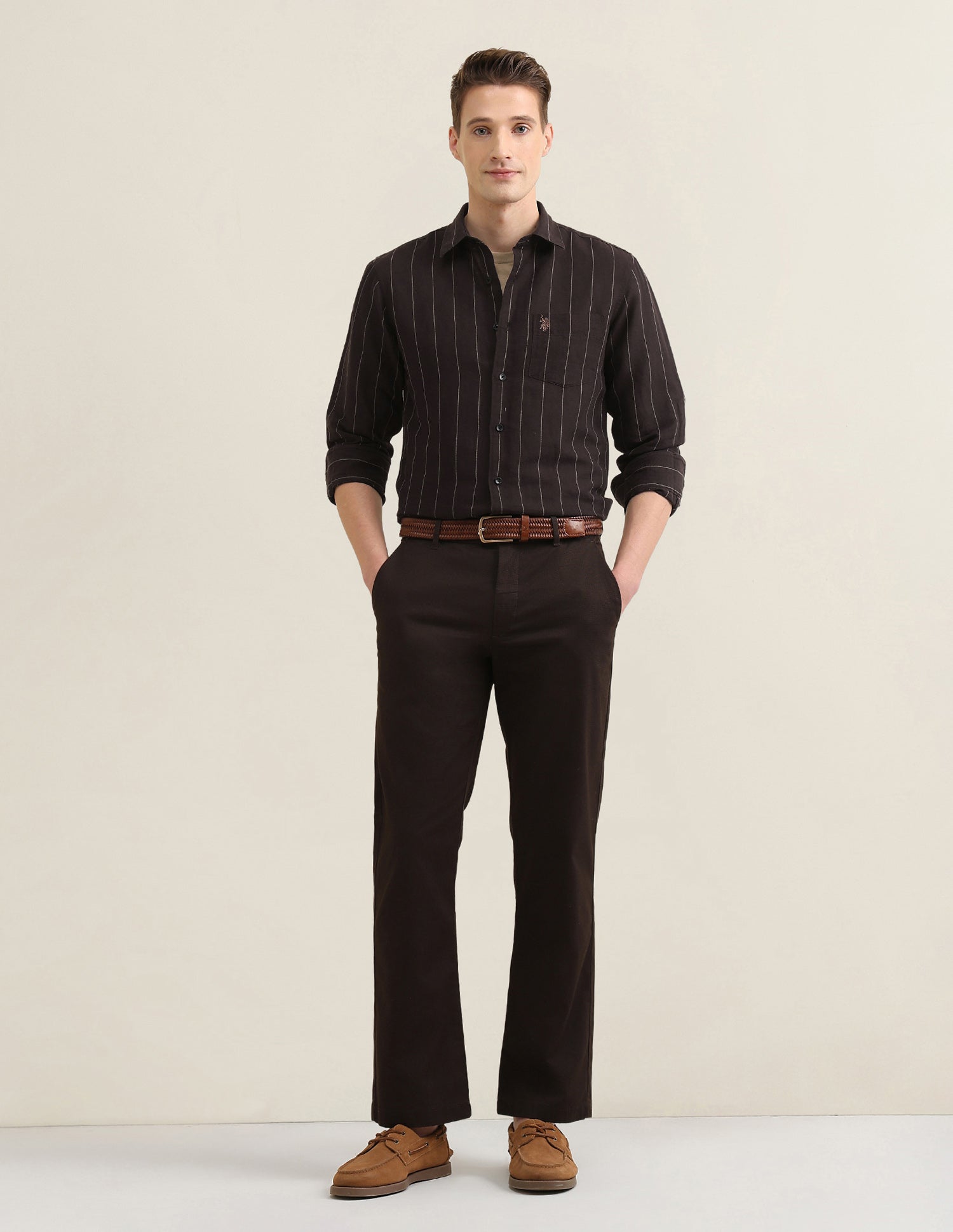 Vertical Striped Sotogrande Shirt Choco - U.S. Polo Assn. India | Large