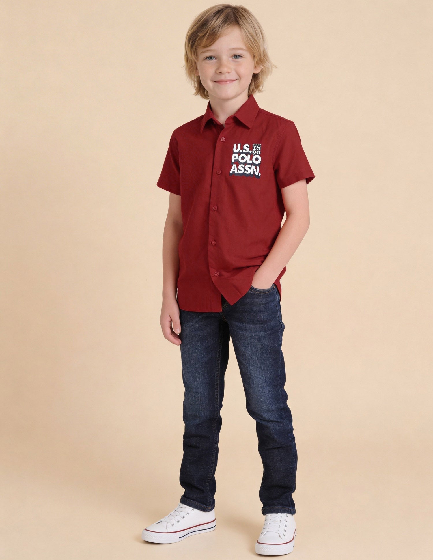 Brand Printed Regular Fit Shirt Red - U.S. Polo Assn. India | Large