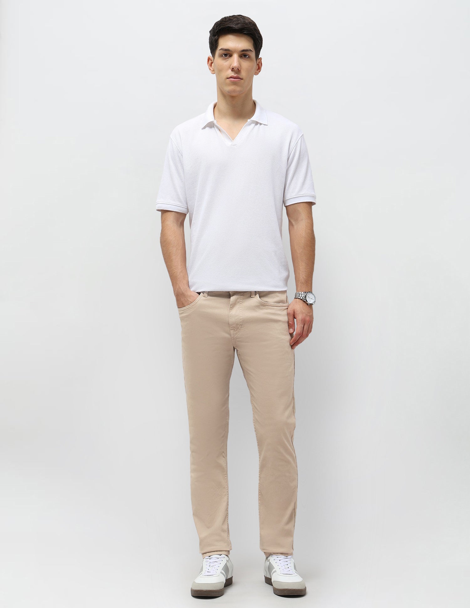Brandon Slim Tapered Fit Beige Jeans Beige - U.S. POLO ASSN. | Large
