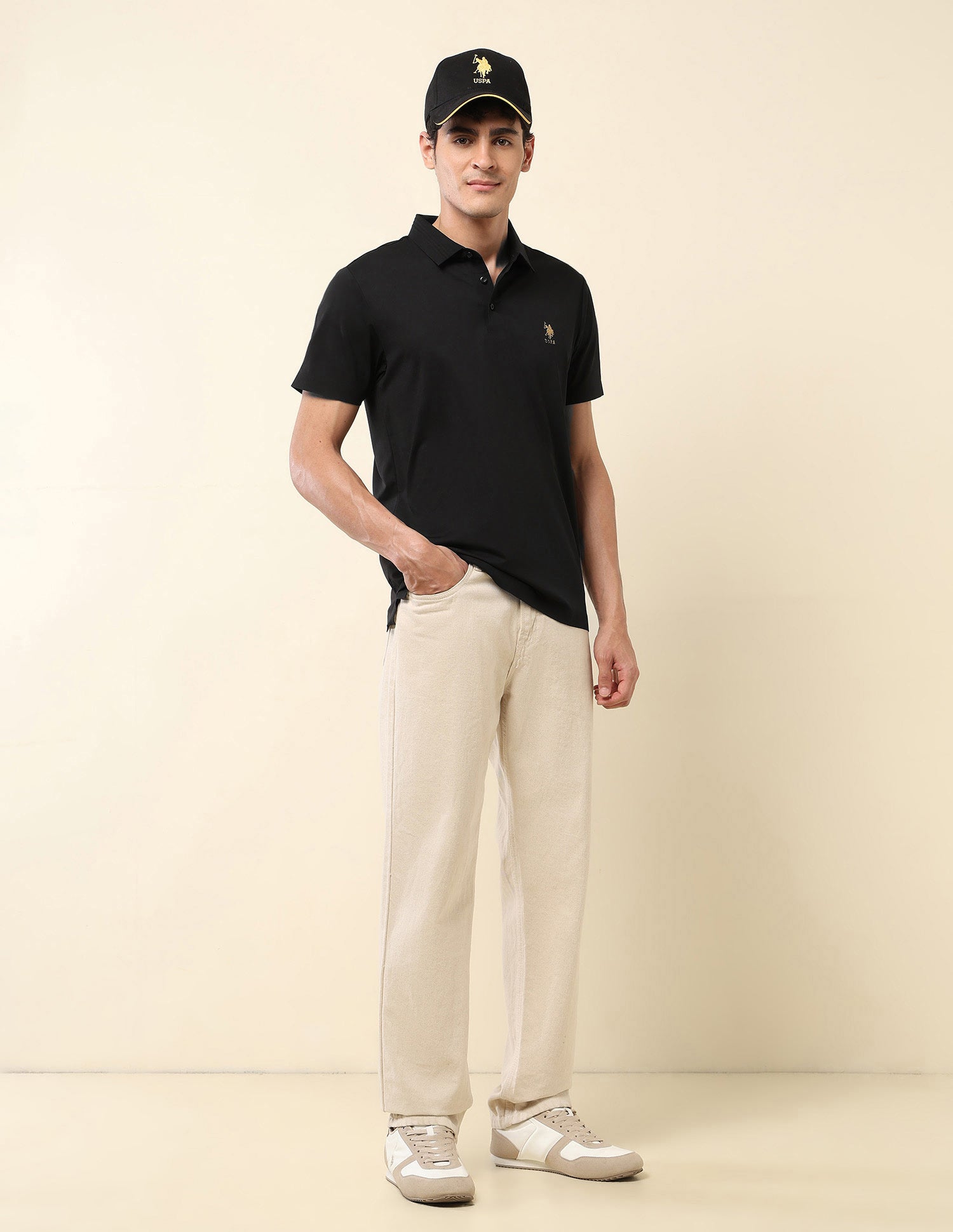 Slim Fit Gentlemans Club Polo Shirt Black - U.S. Polo Assn. India | Large
