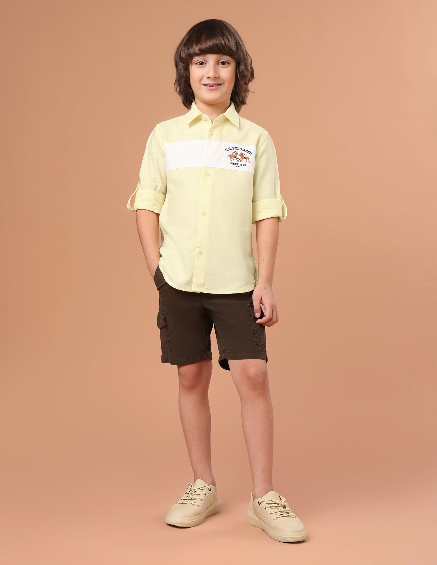 Colourblocked Oxford Shirt Yellow - U.S. Polo Assn. India | Large
