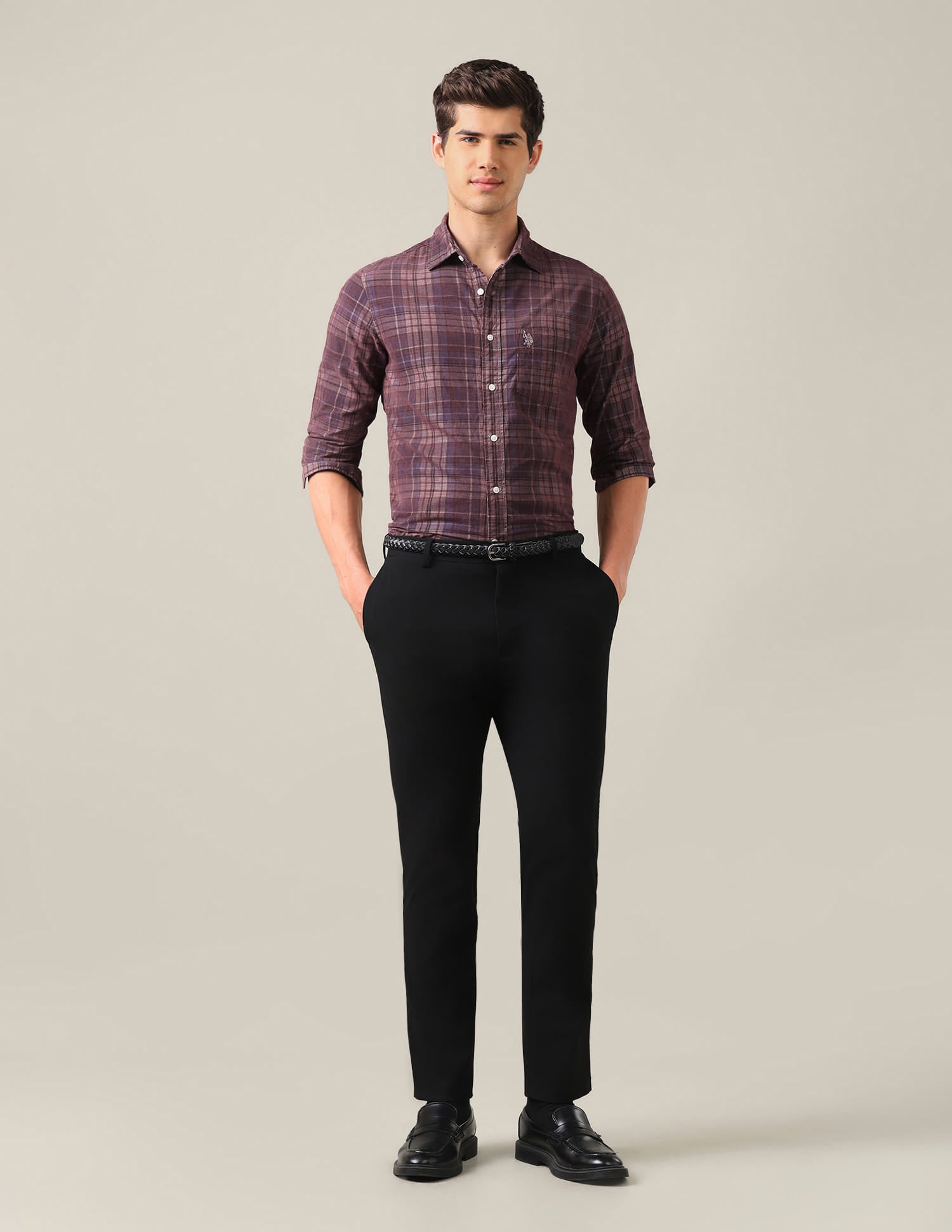 Tailored Fit Corduroy Shirt Brown - U.S. Polo Assn. India | Large