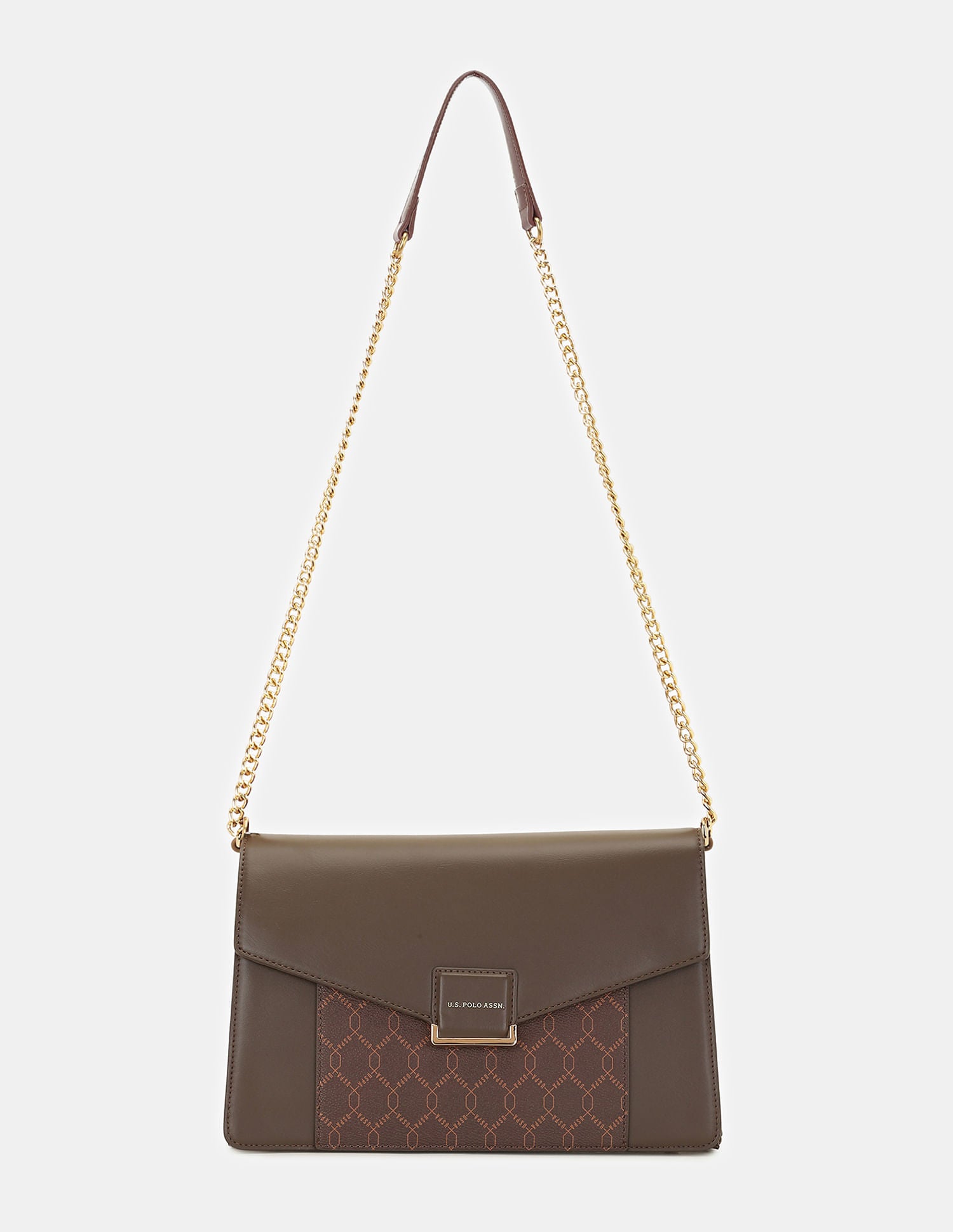 Women Bliss Structured Sling Bag Brown - U.S. POLO ASSN. | Large