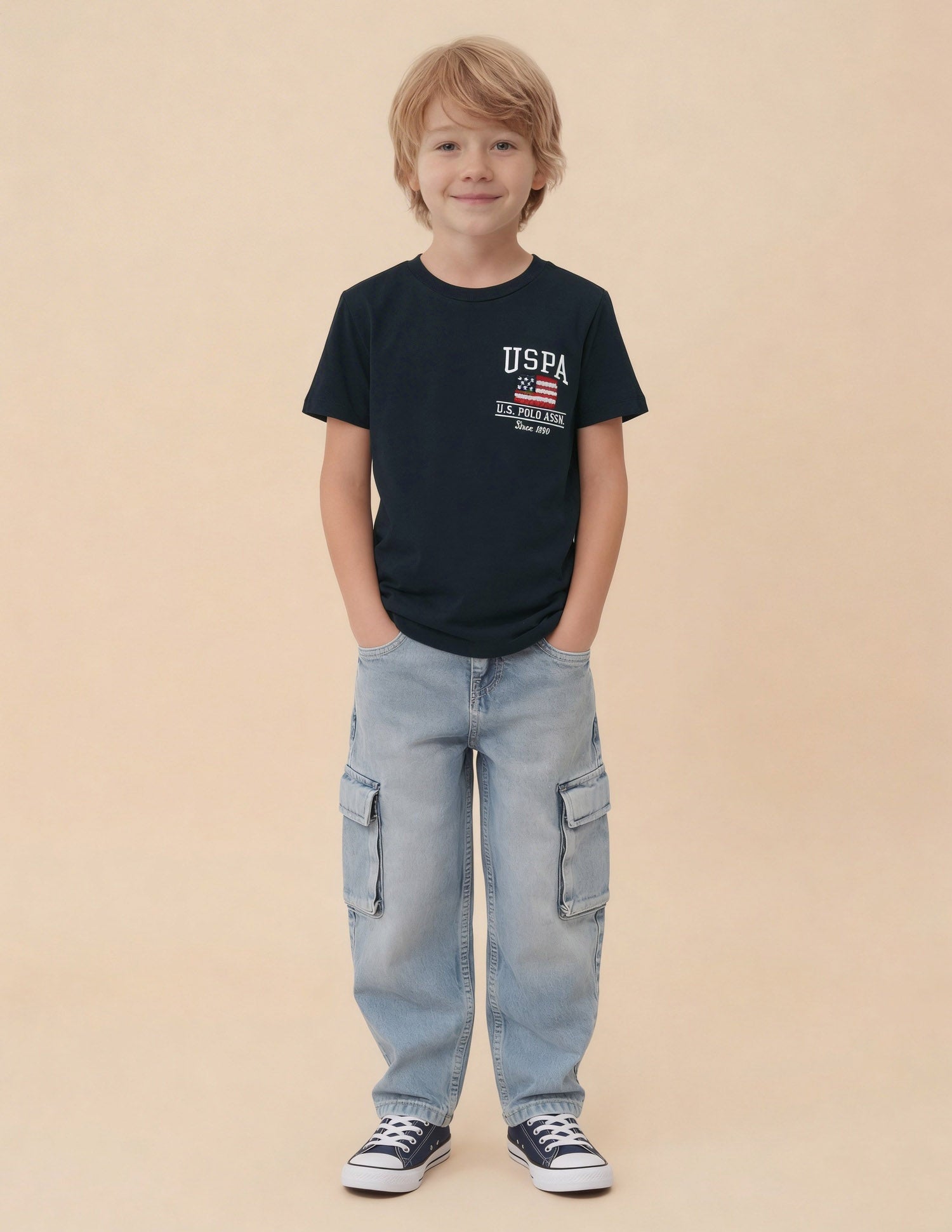 Brand Embroidered Regular Fit T-Shirt Navy - U.S. Polo Assn. India | Large