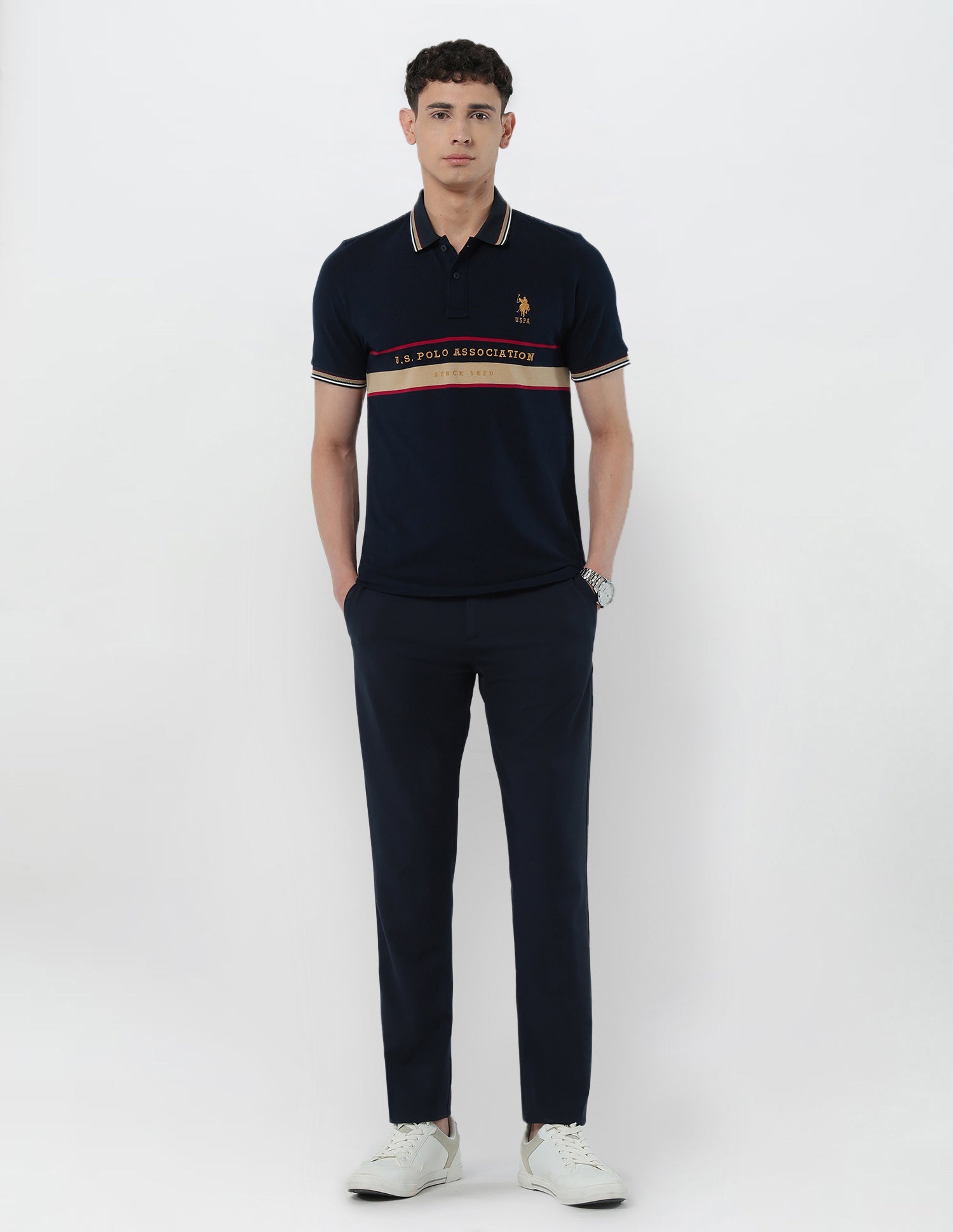 Brand Embroidered Slim Fit Polo Shirt Navy - U.S. POLO ASSN. | Large