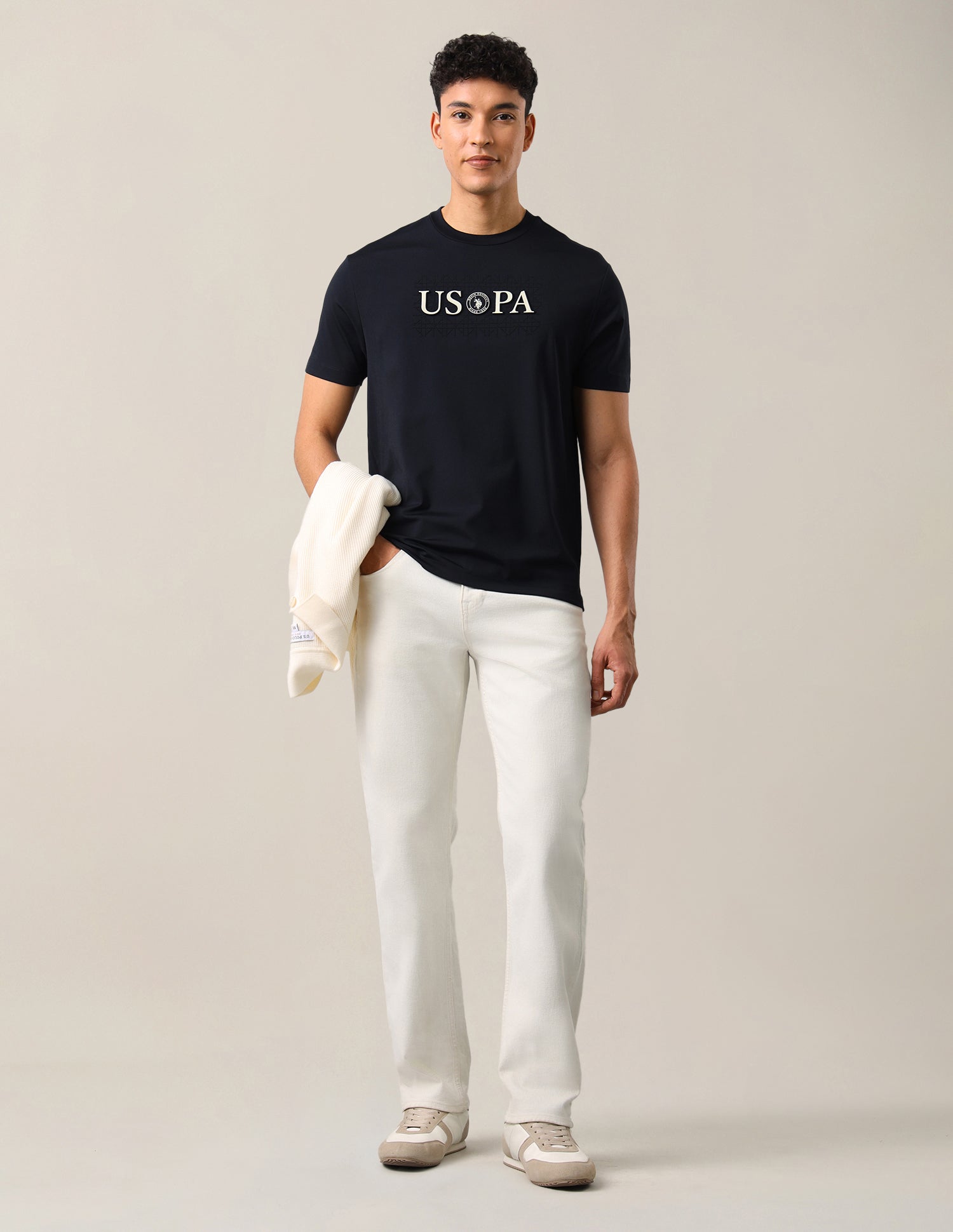 Brand Embossed Slim Fit T-Shirt Navy - U.S. Polo Assn. India | Large
