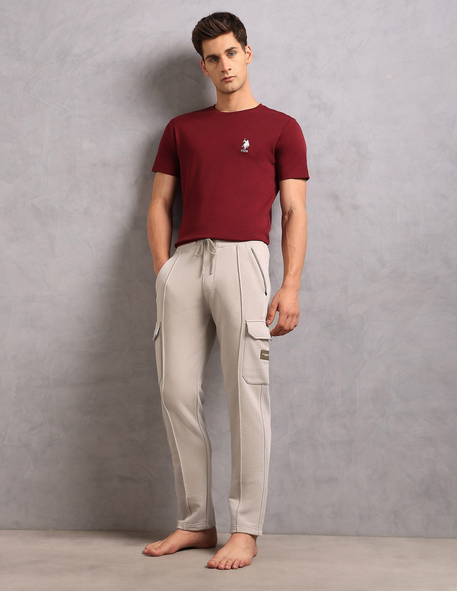 Comfort Fit Cotton OR005 Lounge Pants - Pack Of 1 Beige - U.S. POLO ASSN. | Large