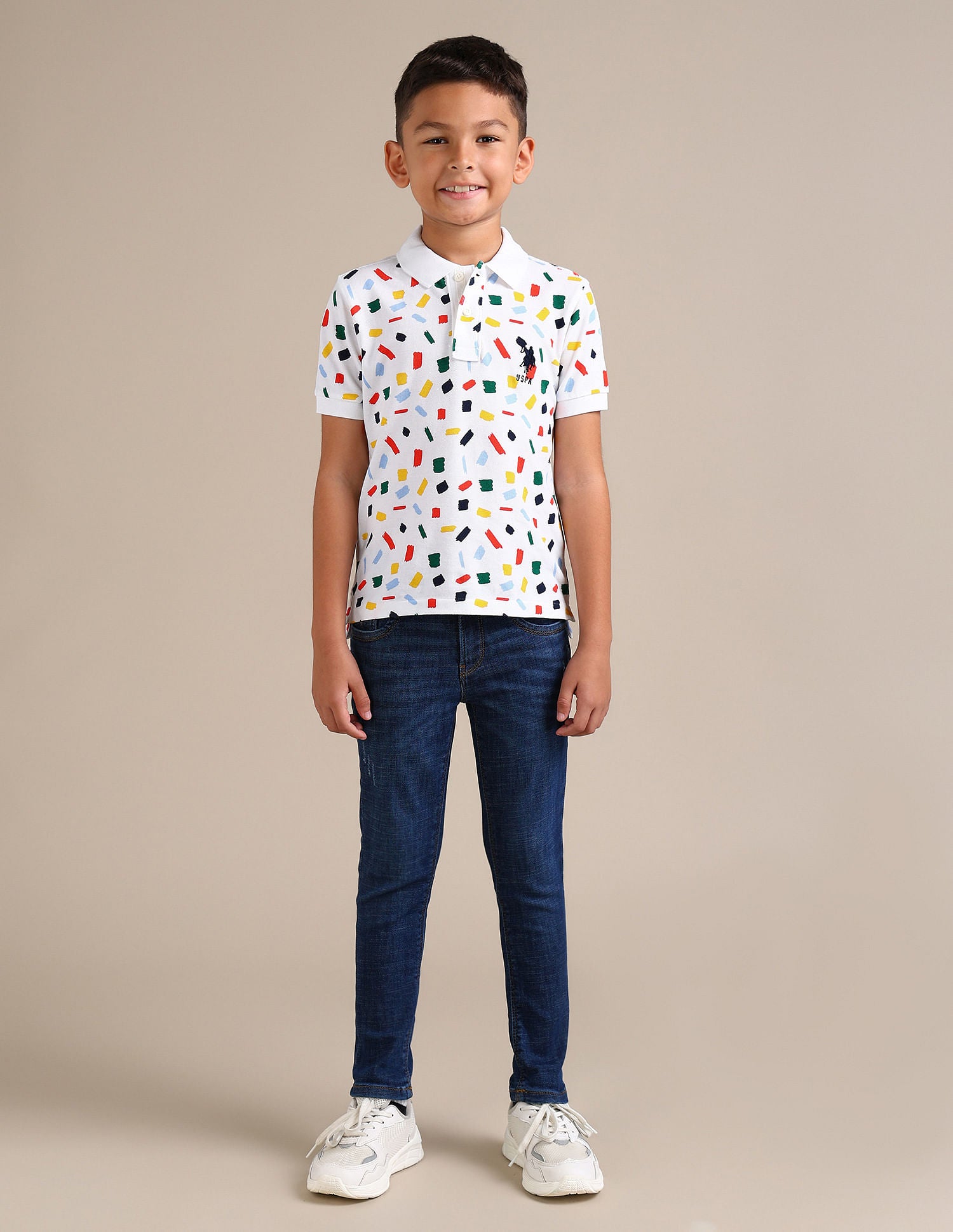 Boys Regular Fit Polo Shirt White - U.S. Polo Assn. India | Large