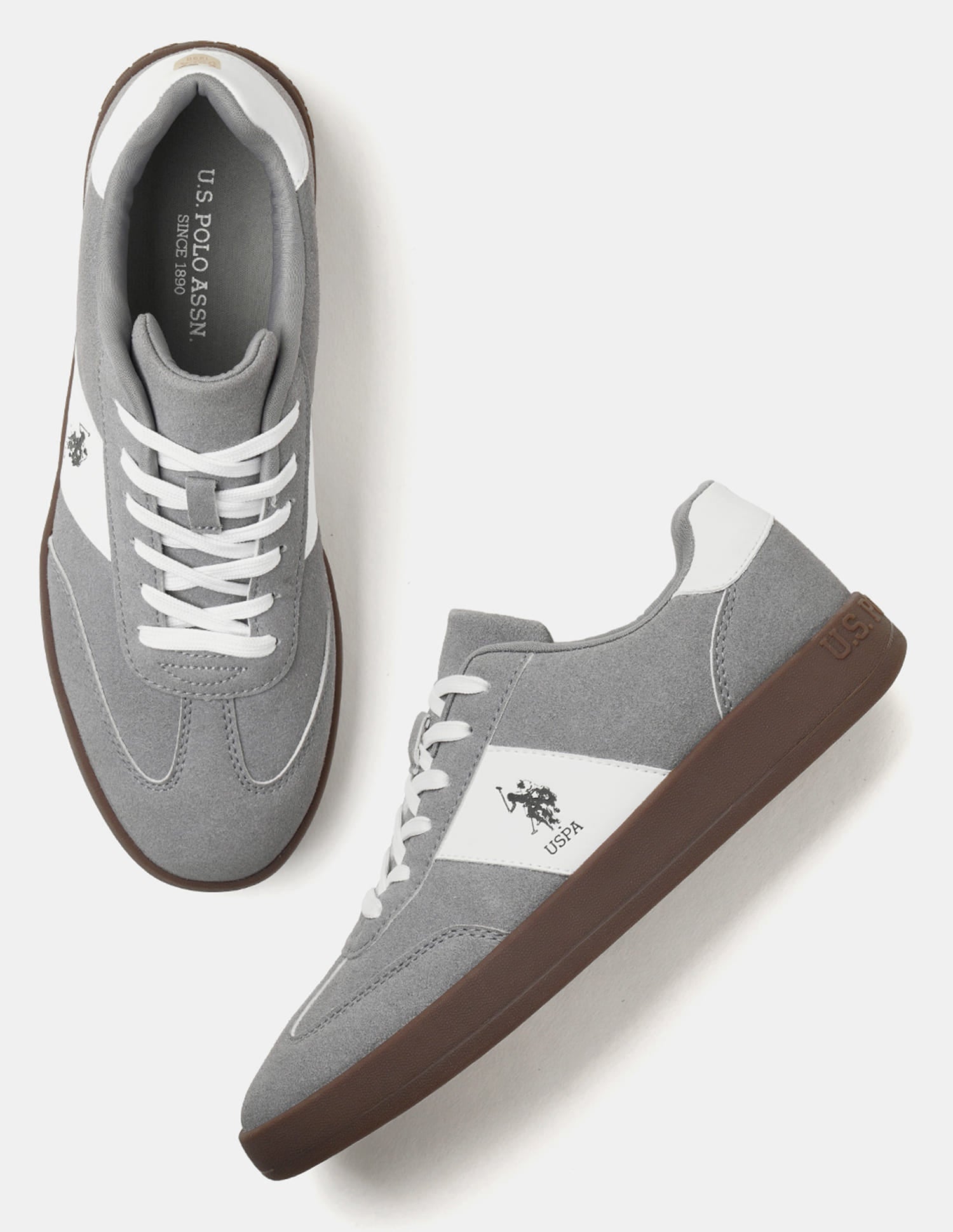 Men Skylar Colour Blocked Sneakers Grey - U.S. Polo Assn. India | Large