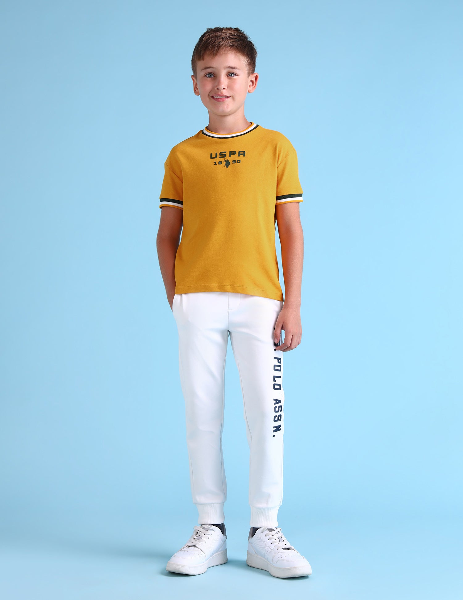 Boys Brand Printed Regular Fit T-Shirt Autumn Blaze - U.S. Polo Assn. India | Large