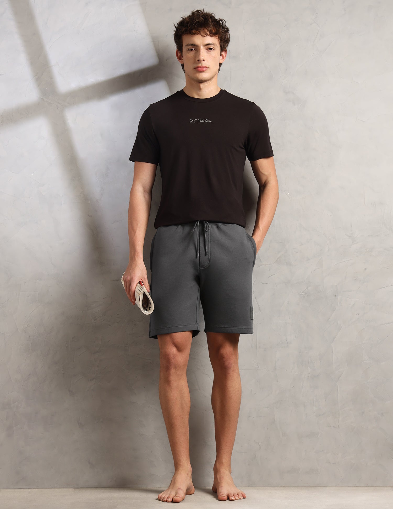 Mid Rise Comfort Fit PS003-PL Lounge Shorts - Pack Of 1 Iron Gate - U.S. Polo Assn. India | Large