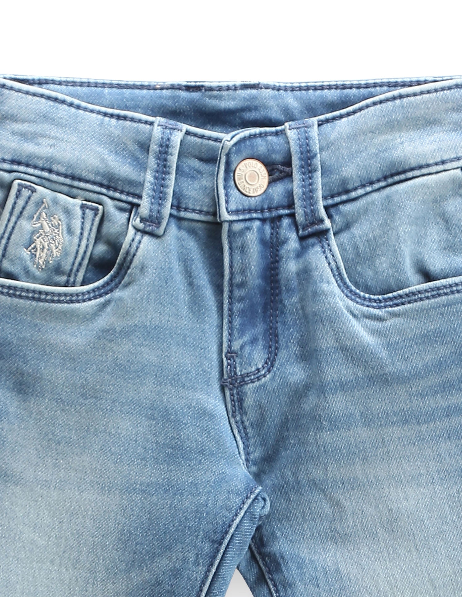 Boys Slim Fit Stone Wash Jeans Blue - U.S. Polo Assn. India | Large