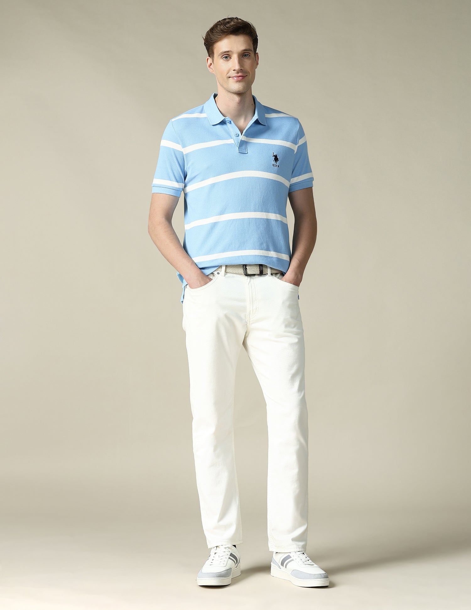 Horizontal Striped Regular Fit Polo Shirt Blue - U.S. POLO ASSN. | Large