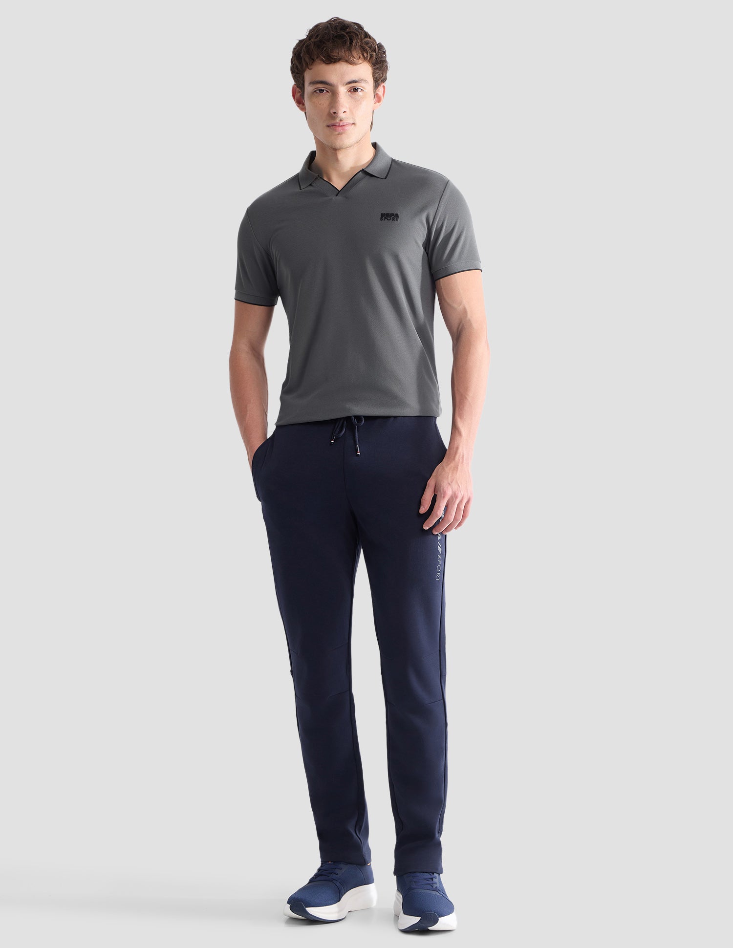 Solid Slim Fit Active Polo Shirt Dark Grey - U.S. Polo Assn. India | Large