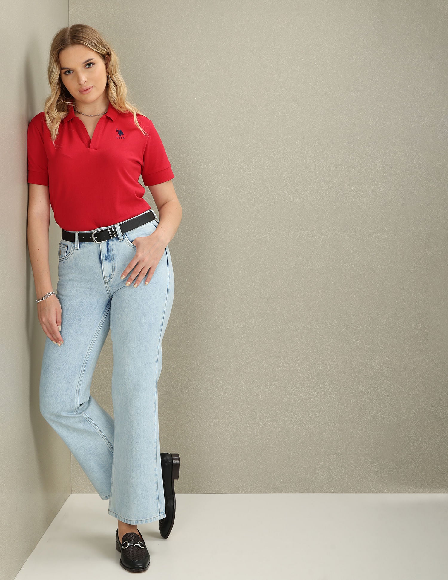 Bootcut Mid Rise Jeans Light Blue - U.S. Polo Assn. India | Large