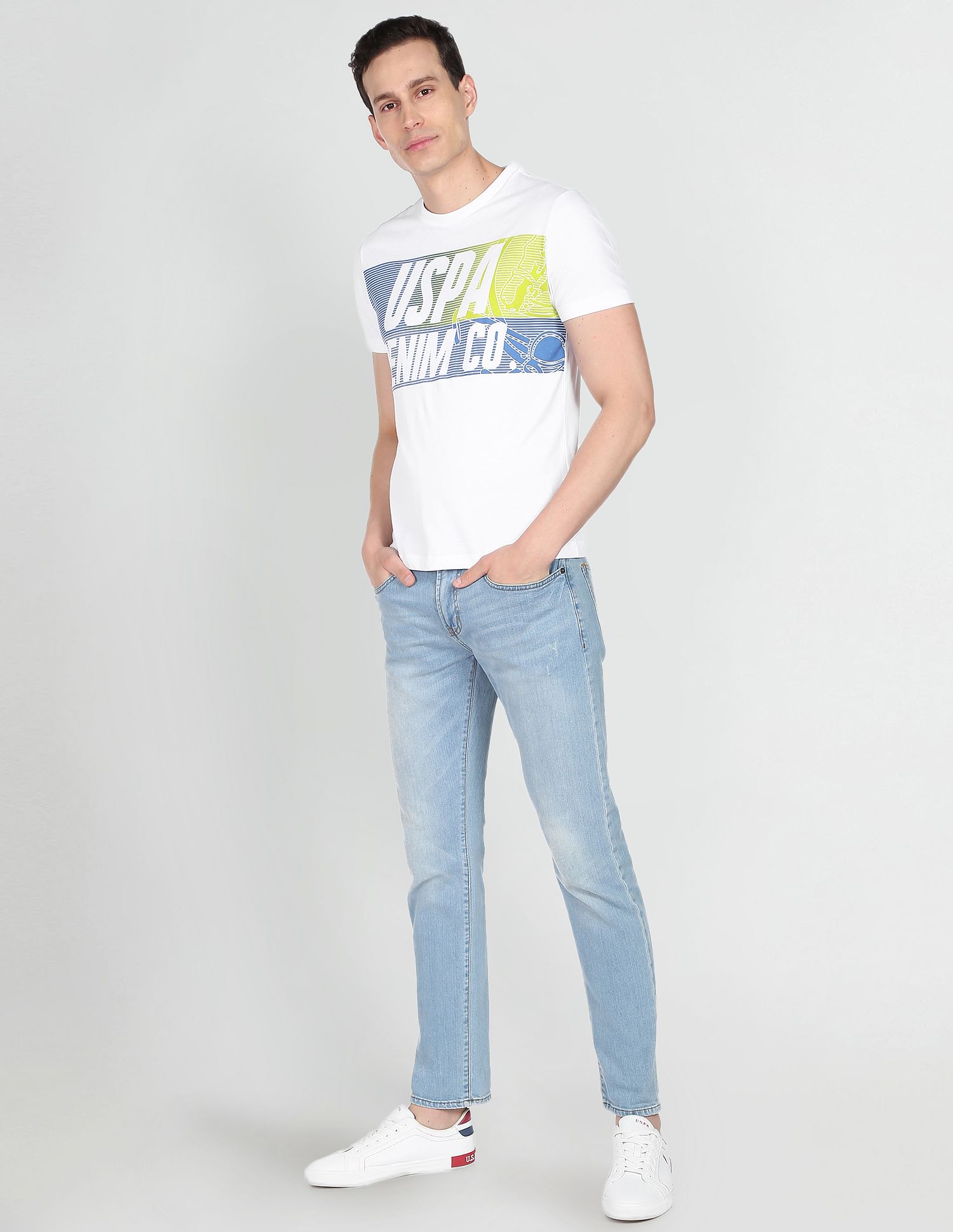 Graphic Print Cotton T-Shirt White - U.S. POLO ASSN. | Large