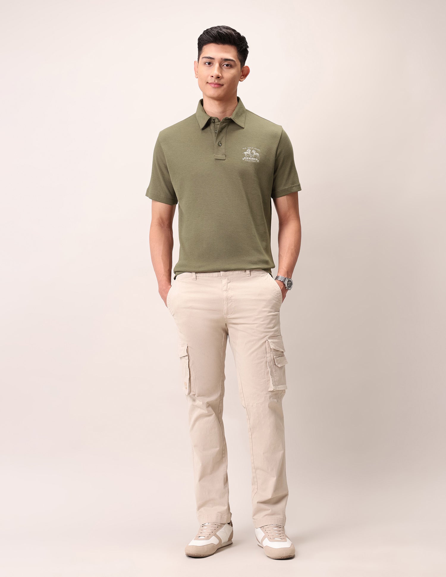Muscle Fit Outdoor Polo Shirt Tan - U.S. Polo Assn. India | Large
