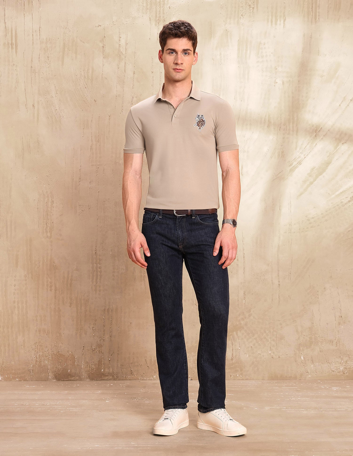 Solid Legend Of Horseshoe Polo Shirt Beige - U.S. POLO ASSN. | Large