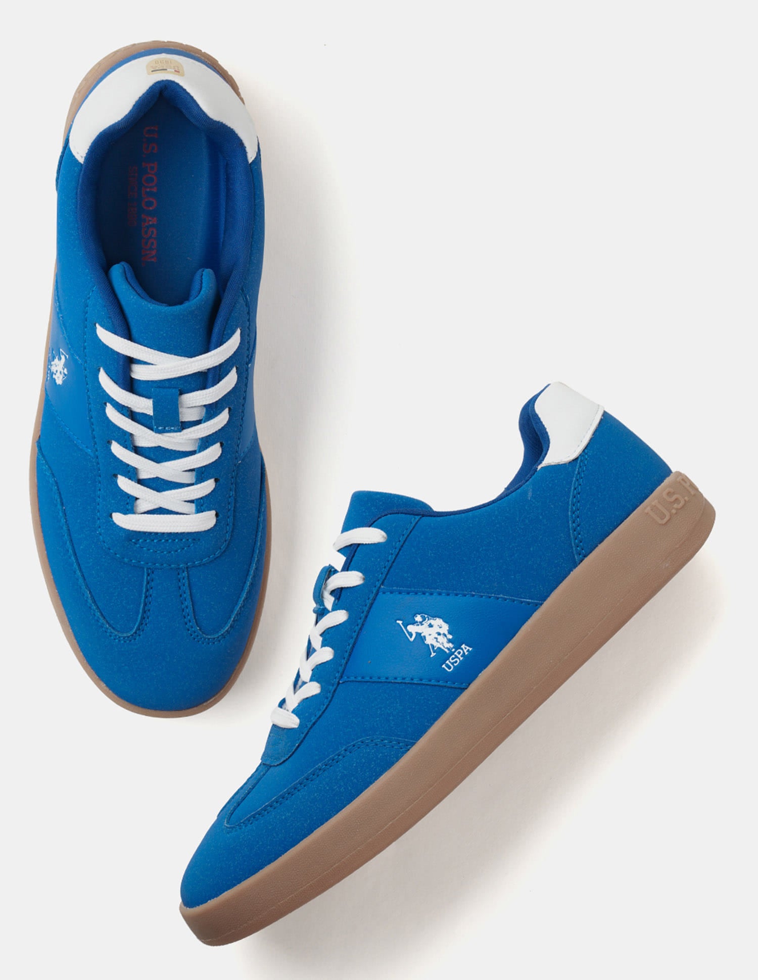 Round Toe Solid Skylar Sneakers Blue - U.S. Polo Assn. India | Large