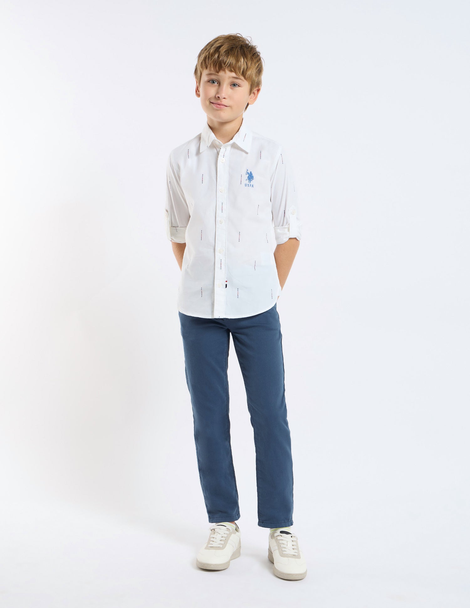 Boys Oxford Regular Fit Shirt White - U.S. POLO ASSN. | Large