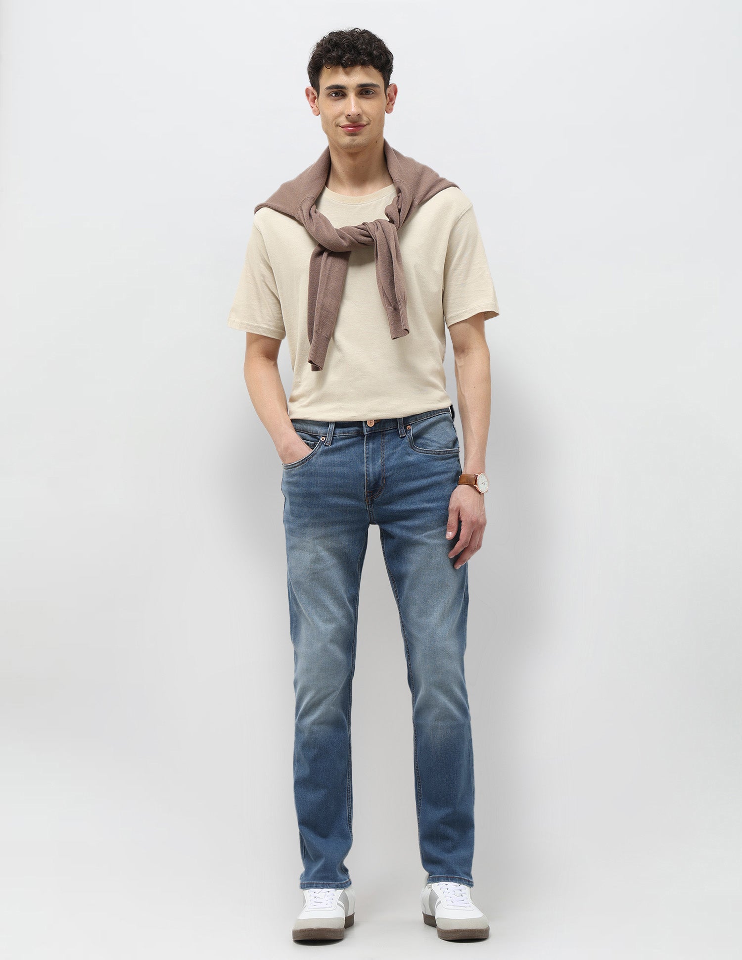 Brandon Slim Tapered Fit Blue Jeans Light Indigo - U.S. POLO ASSN. | Large