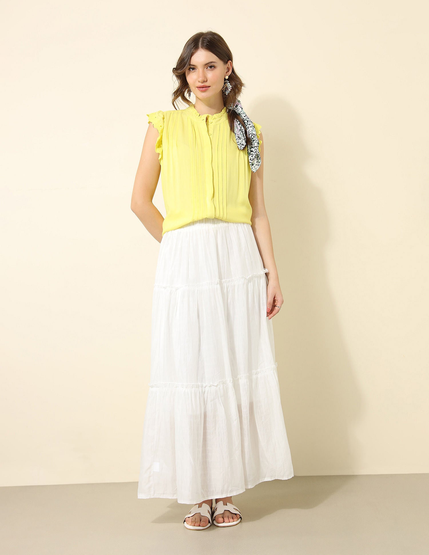 Pintucked Shifflli Top Lime Green - U.S. Polo Assn. India | Large