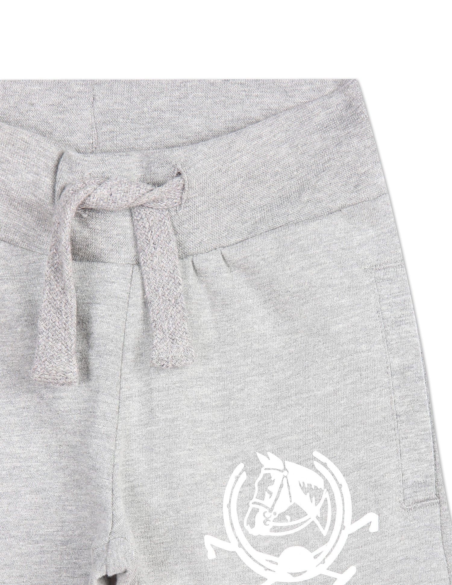 Boys Grey Elasticized Waist Heathered Shorts Grey Melange - U.S. POLO ASSN. | Large