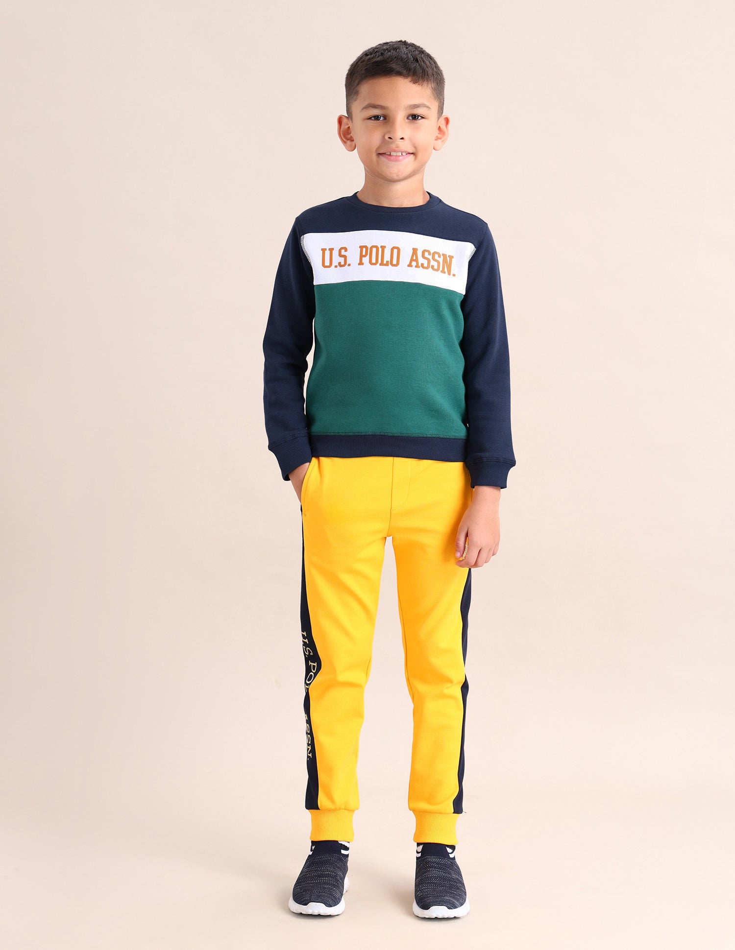 Boys Brand Printed Regular Fit Sweatshirt Green - U.S. POLO ASSN. | Large