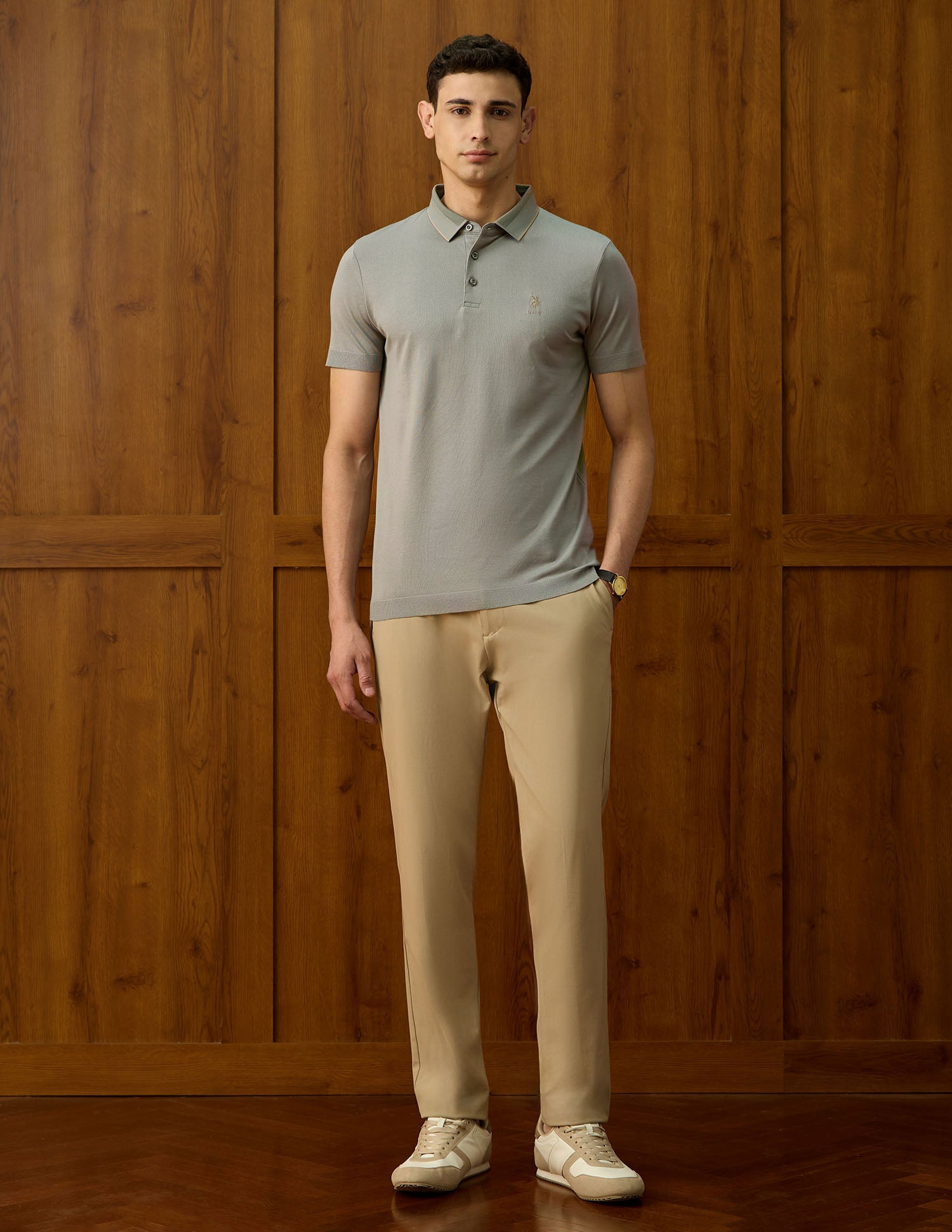 Regular Fit Equestrian Aisle Theater Polo Shirt Light Green - U.S. POLO ASSN. | Large