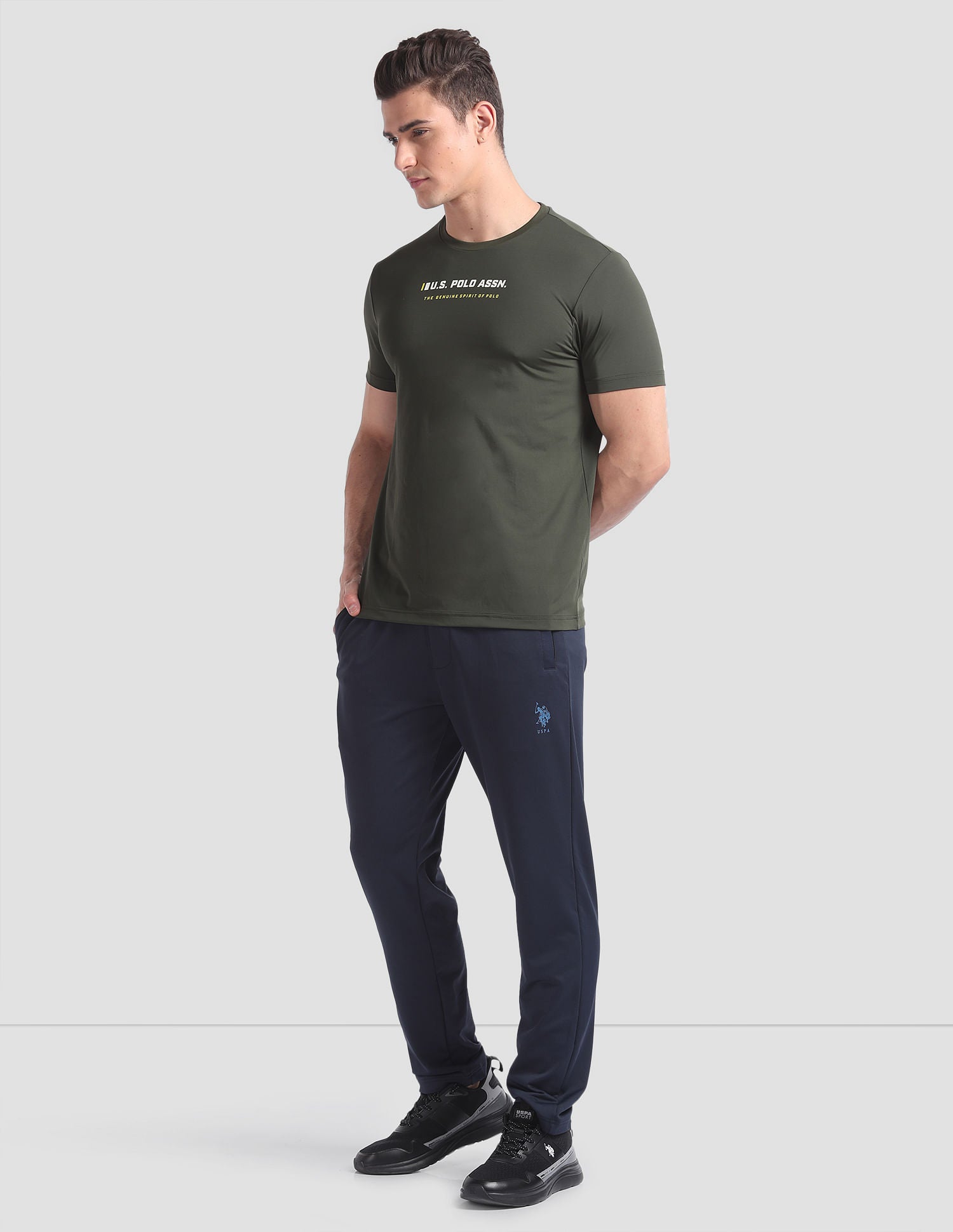 Solid AE001 Lounge T-Shirt - Pack Of 1 Olive - U.S. POLO ASSN. | Large