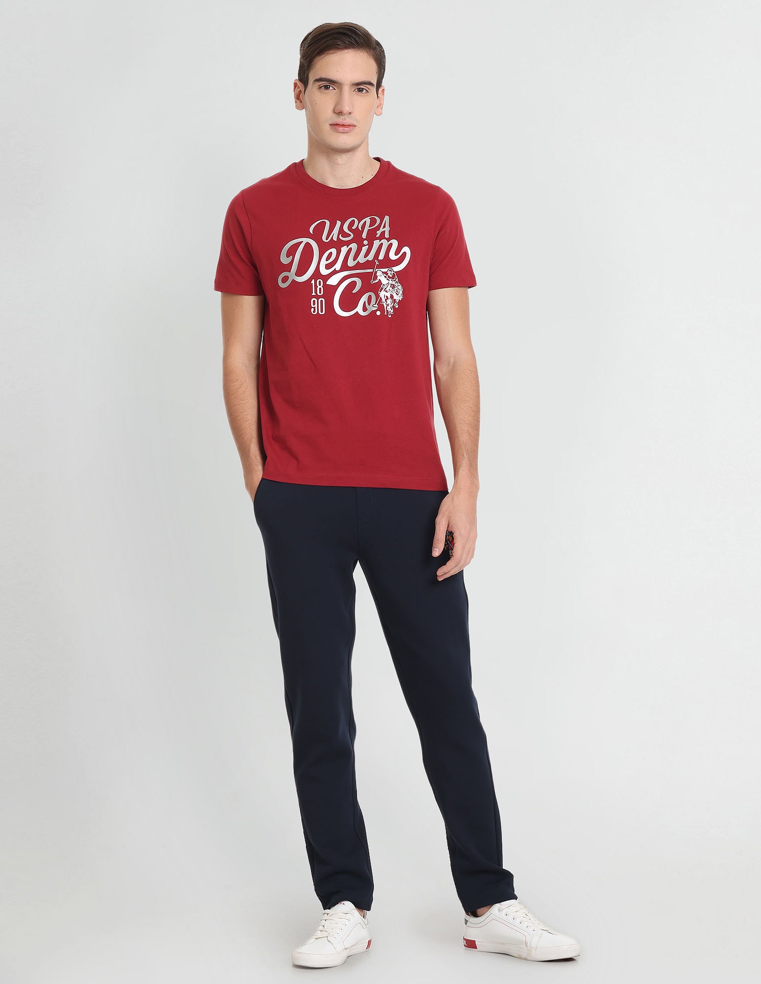 Iconic Brand Print T-Shirt Maroon - U.S. POLO ASSN. | Large