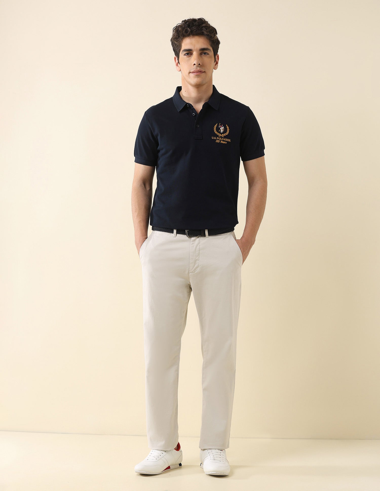 Pure Cotton 135Th Anniversary Polo Shirt Navy - U.S. POLO ASSN. | Large