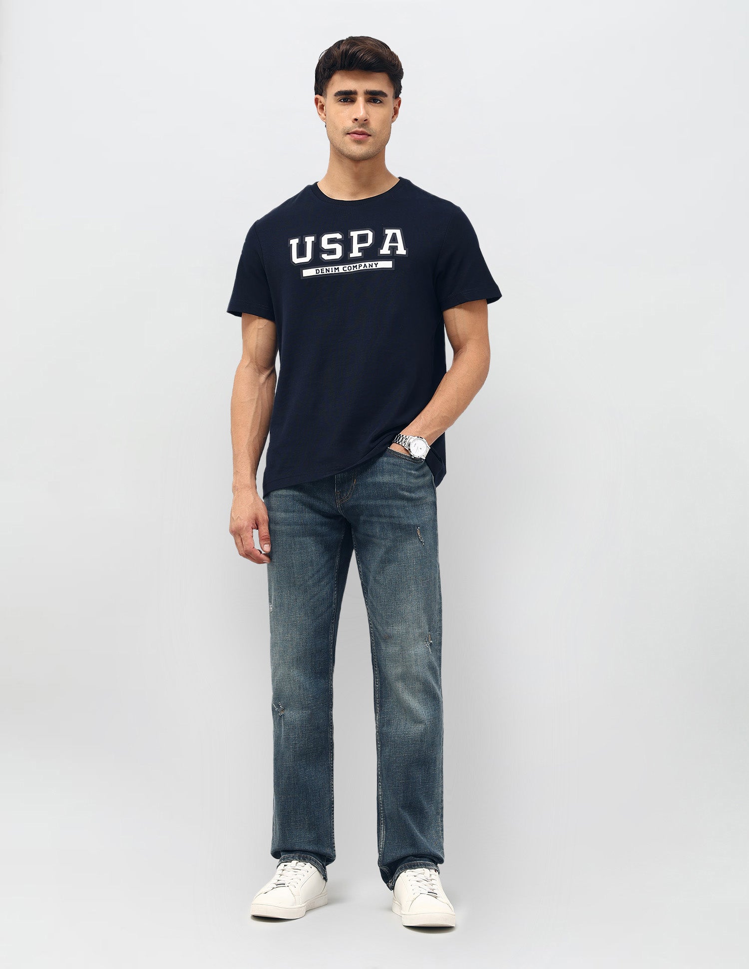 Brand Printed Regular Fit T-Shirt Navy - U.S. POLO ASSN. | Large