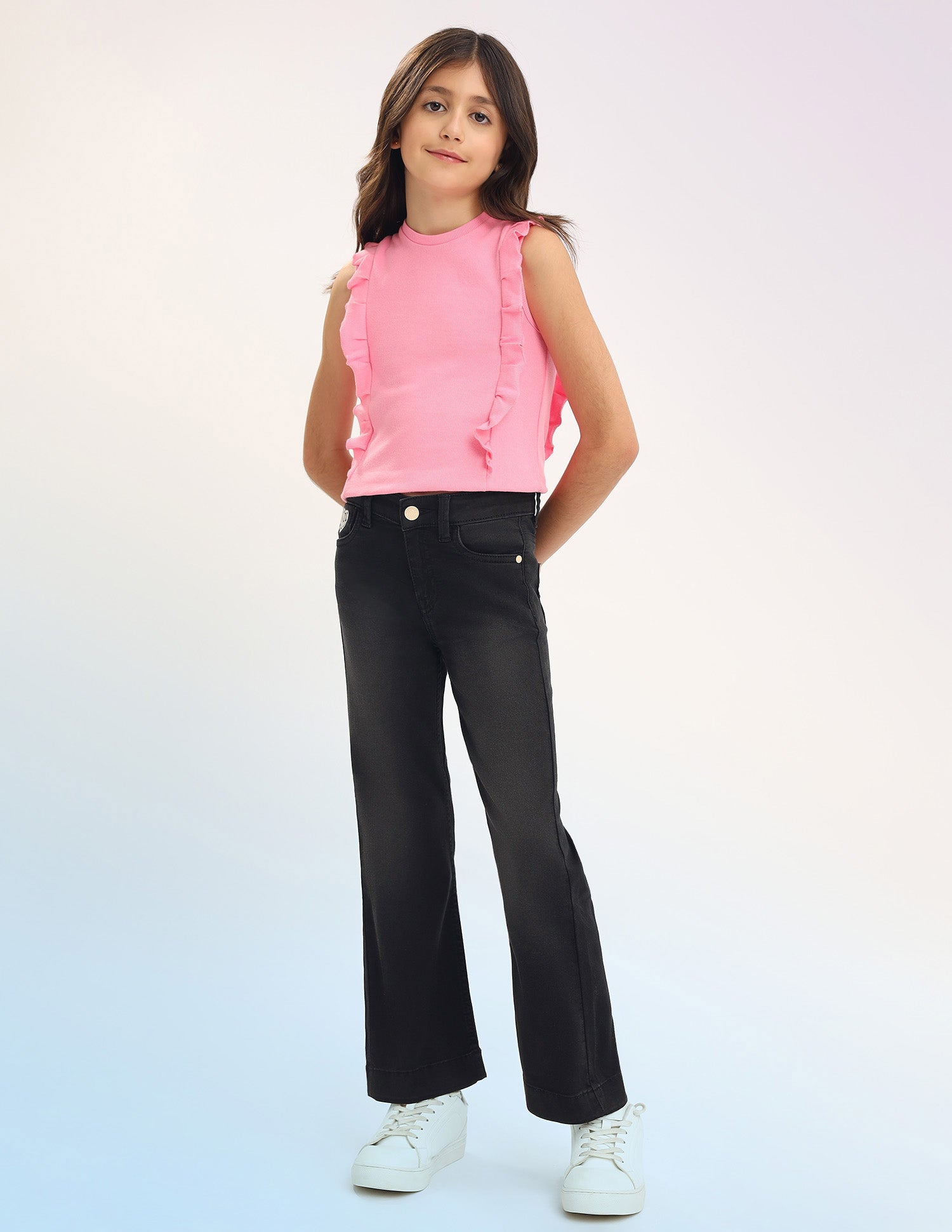 Girls Bootcut Fit Black Jeans Black - U.S. POLO ASSN. | Large