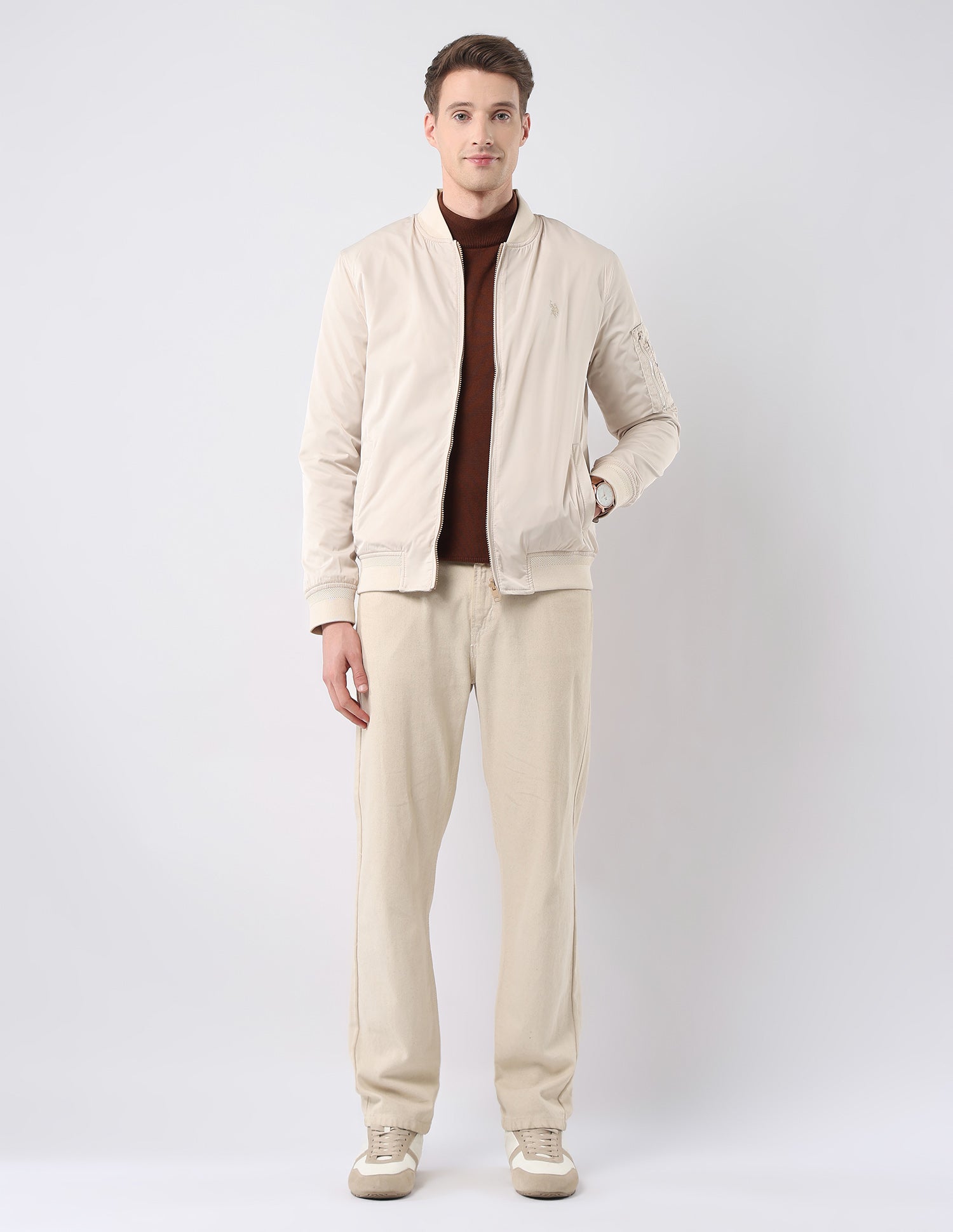 Solid Reversible Jacket Beige - U.S. Polo Assn. India | Large