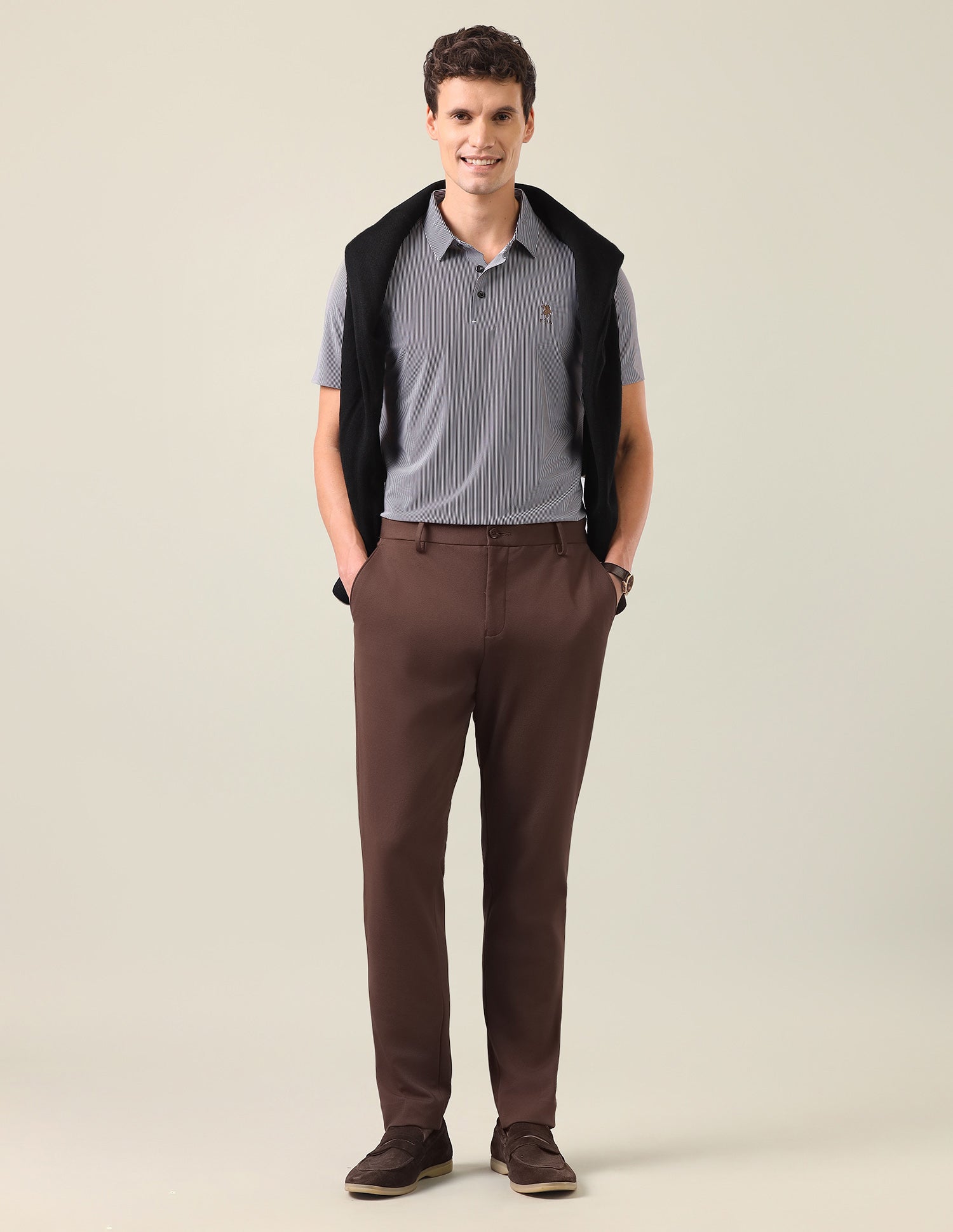 Vertical Striped Slim Fit Polo Shirt Black - U.S. Polo Assn. India | Large