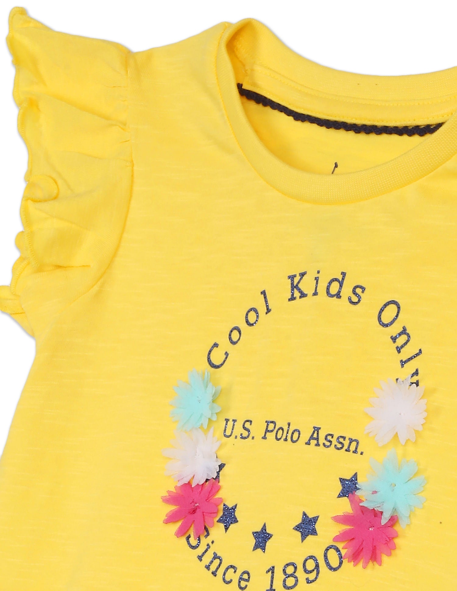 Round Neck Appliqued T-Shirt Yellow - U.S. POLO ASSN. | Large