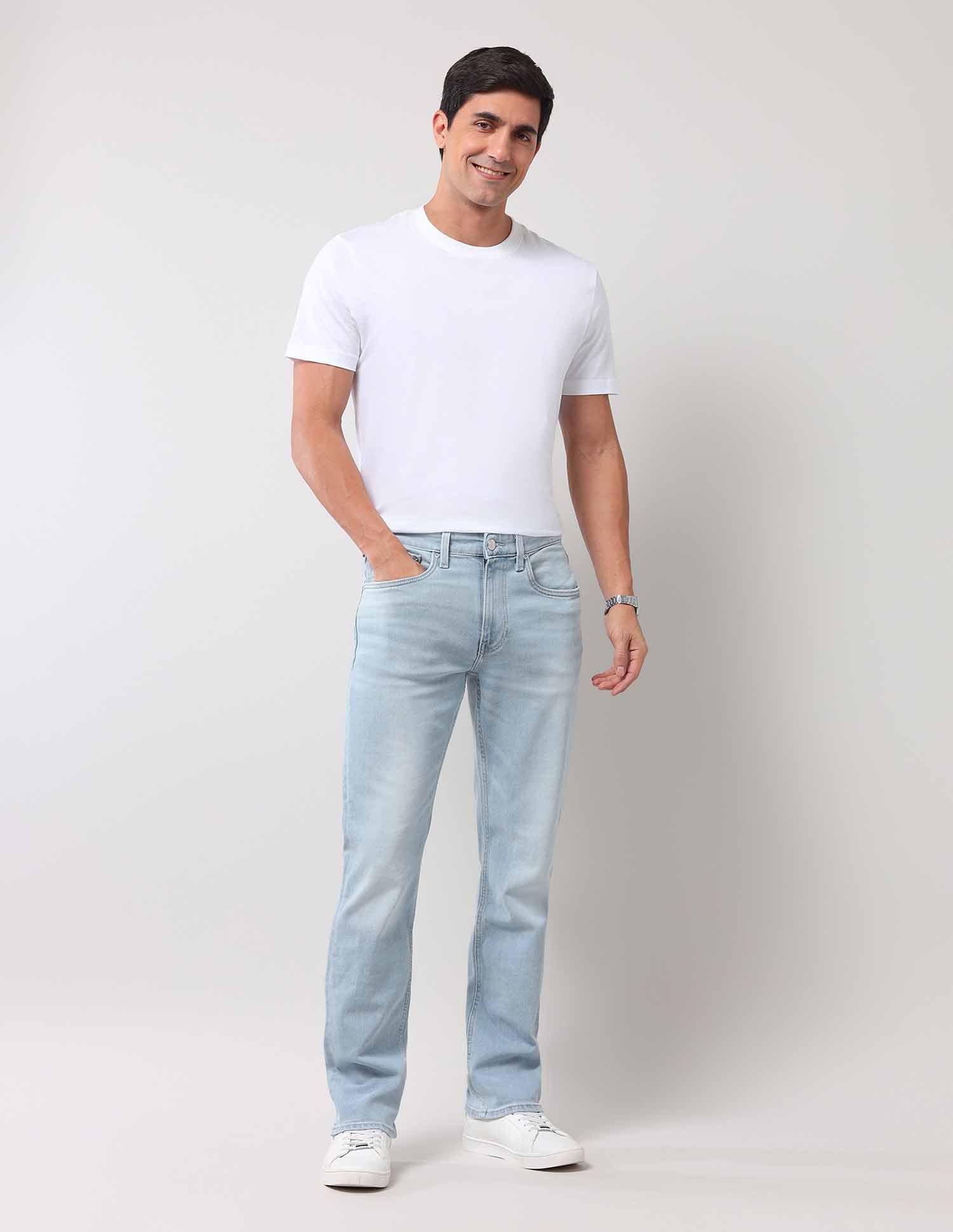 Harold Slim Straight Fit Blue Jeans Light Blue - U.S. Polo Assn. India | Large
