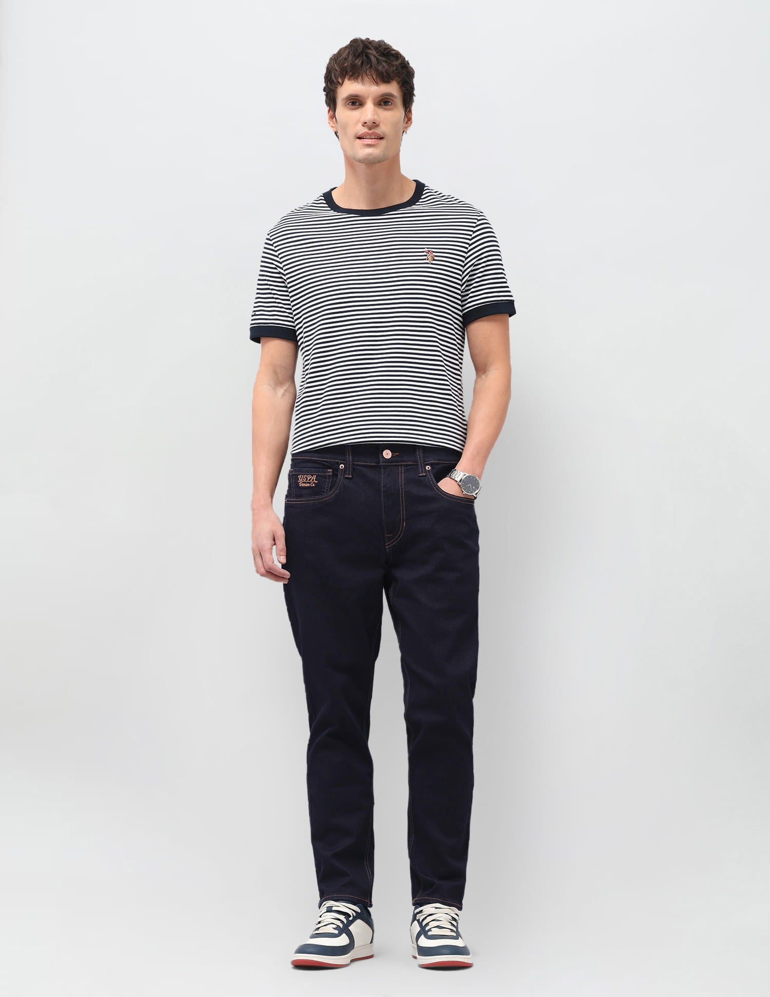 Solid Straight Fit Jeans Blue - U.S. Polo Assn. India | Large
