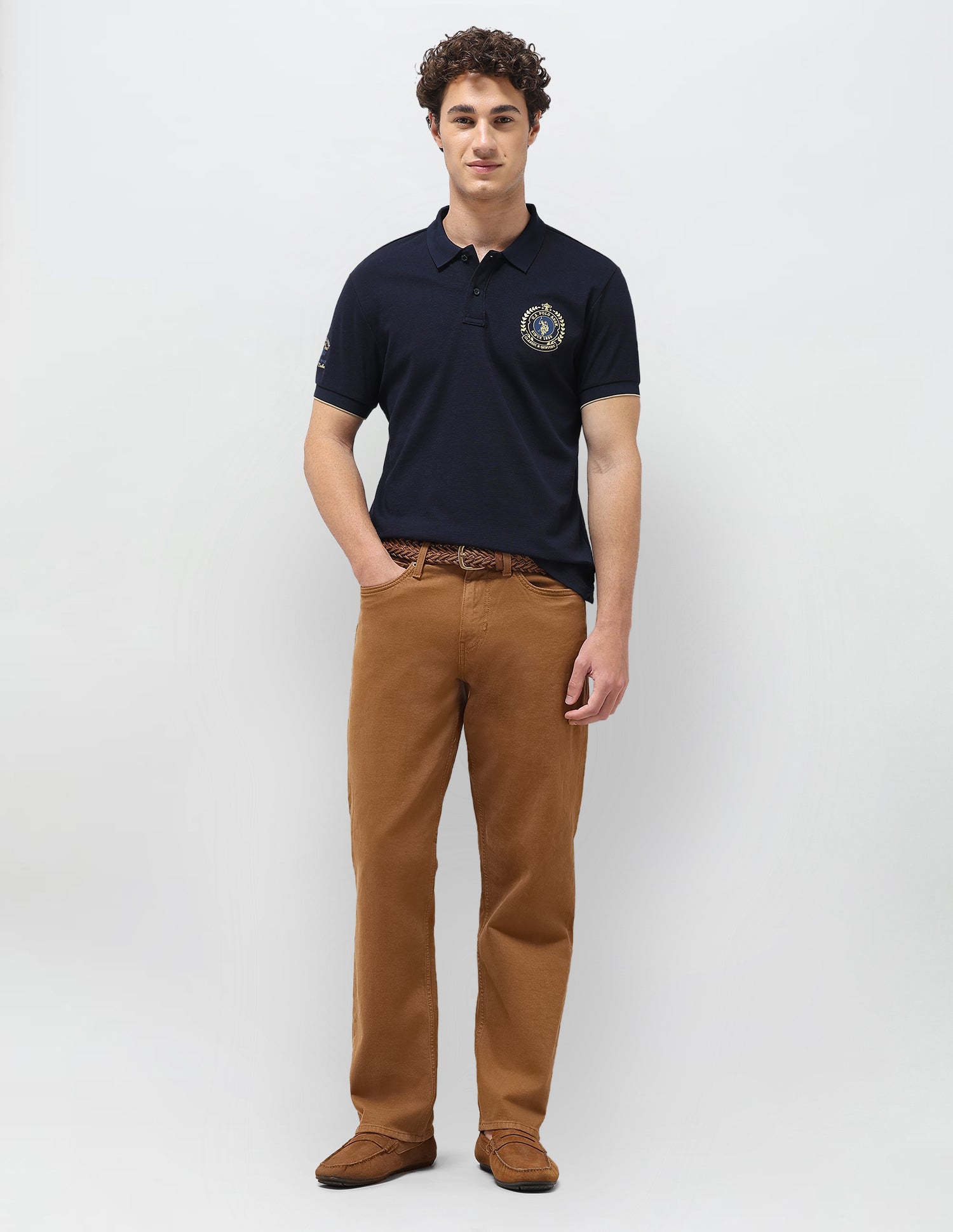 Solid Slim Fit Polo Shirt Navy - U.S. Polo Assn. India | Large