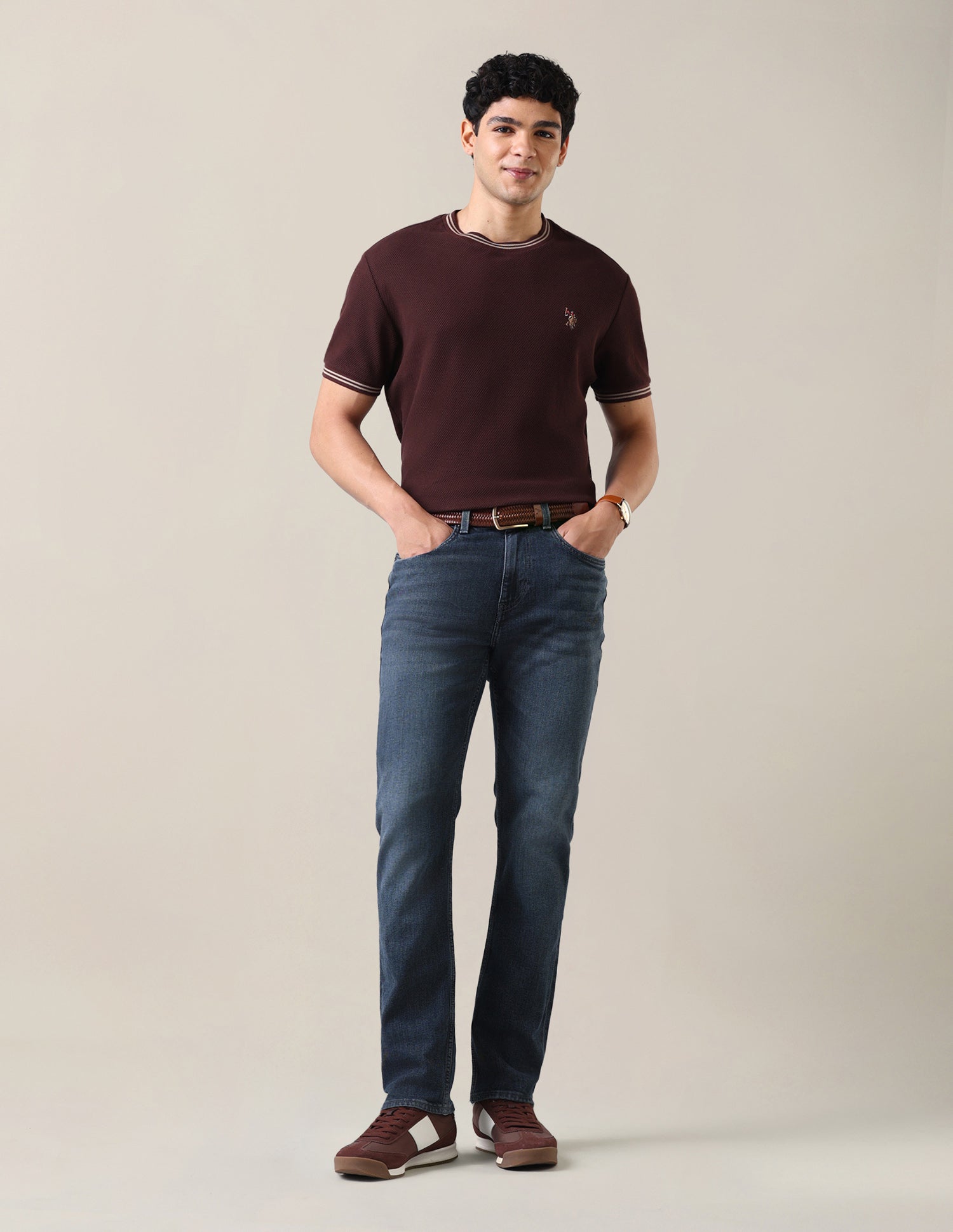 Harold Slim Straight Fit Blue Jeans Dark Blue - U.S. Polo Assn. India | Large