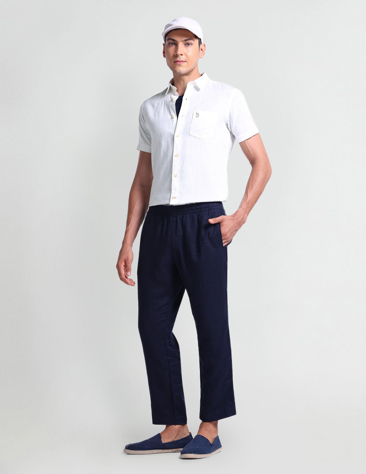 Slim Fit Short Sleeve Shirt White - U.S. Polo Assn. India | Large