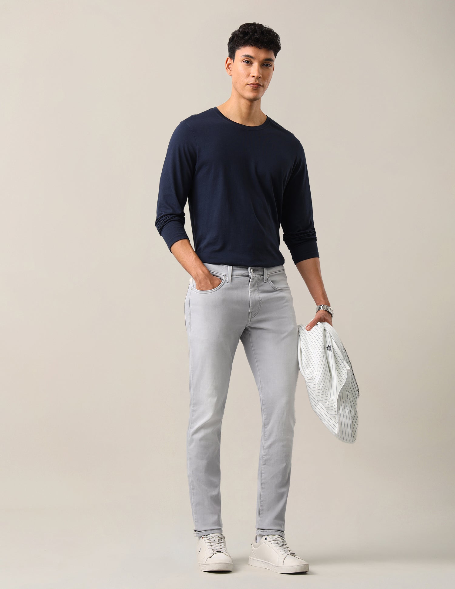 Brandon Slim-Tapered Fit Grey Jeans Washed Grey - U.S. Polo Assn. India | Large